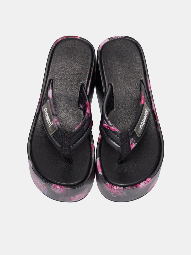 Holographic Wedge Sandals (COPSH09223-PINK-BLACK)
