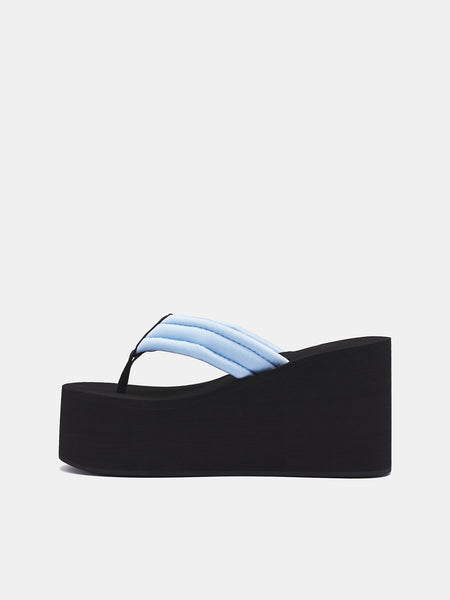 【関税&送料込】Coperni Black Light Blue Wedge Sandal With L Coperni Black/light blue wedge sandal with logo | TheDoubleF