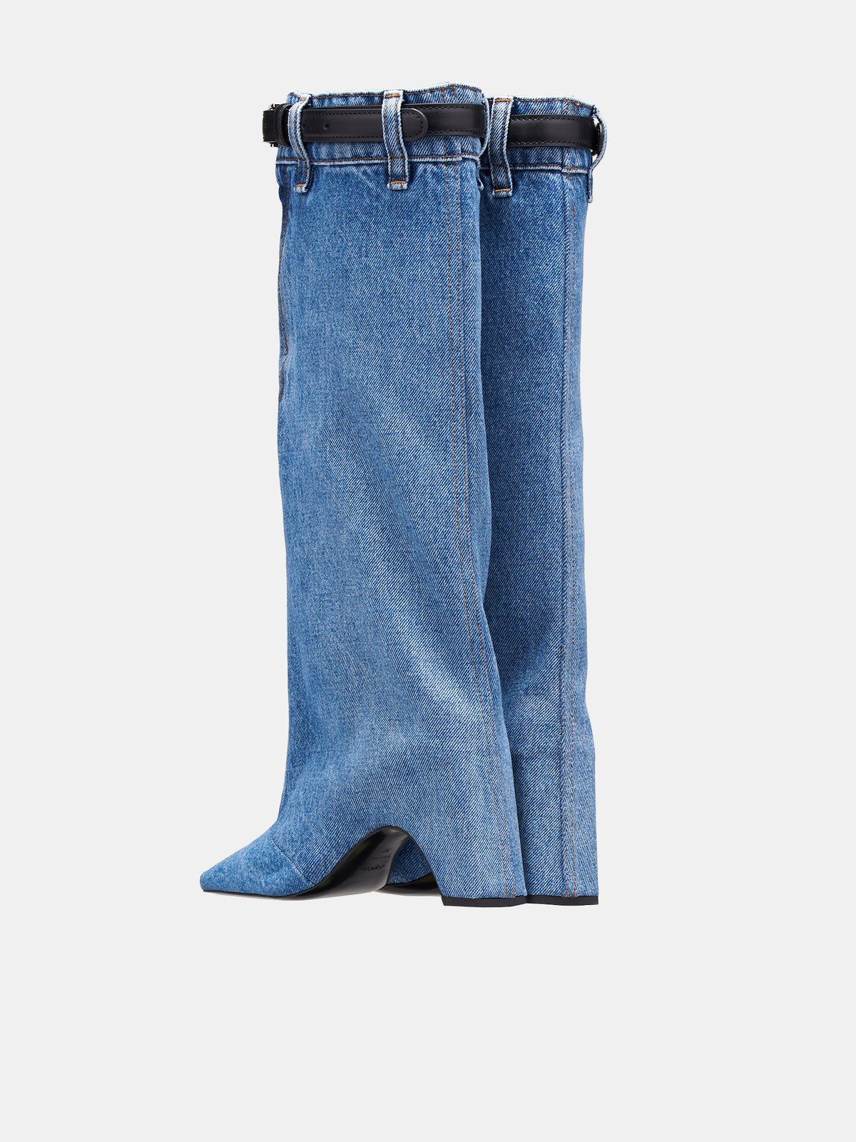 Denim Open Knee Bridge Boots (COPSH50202-WASHED-BLUE)