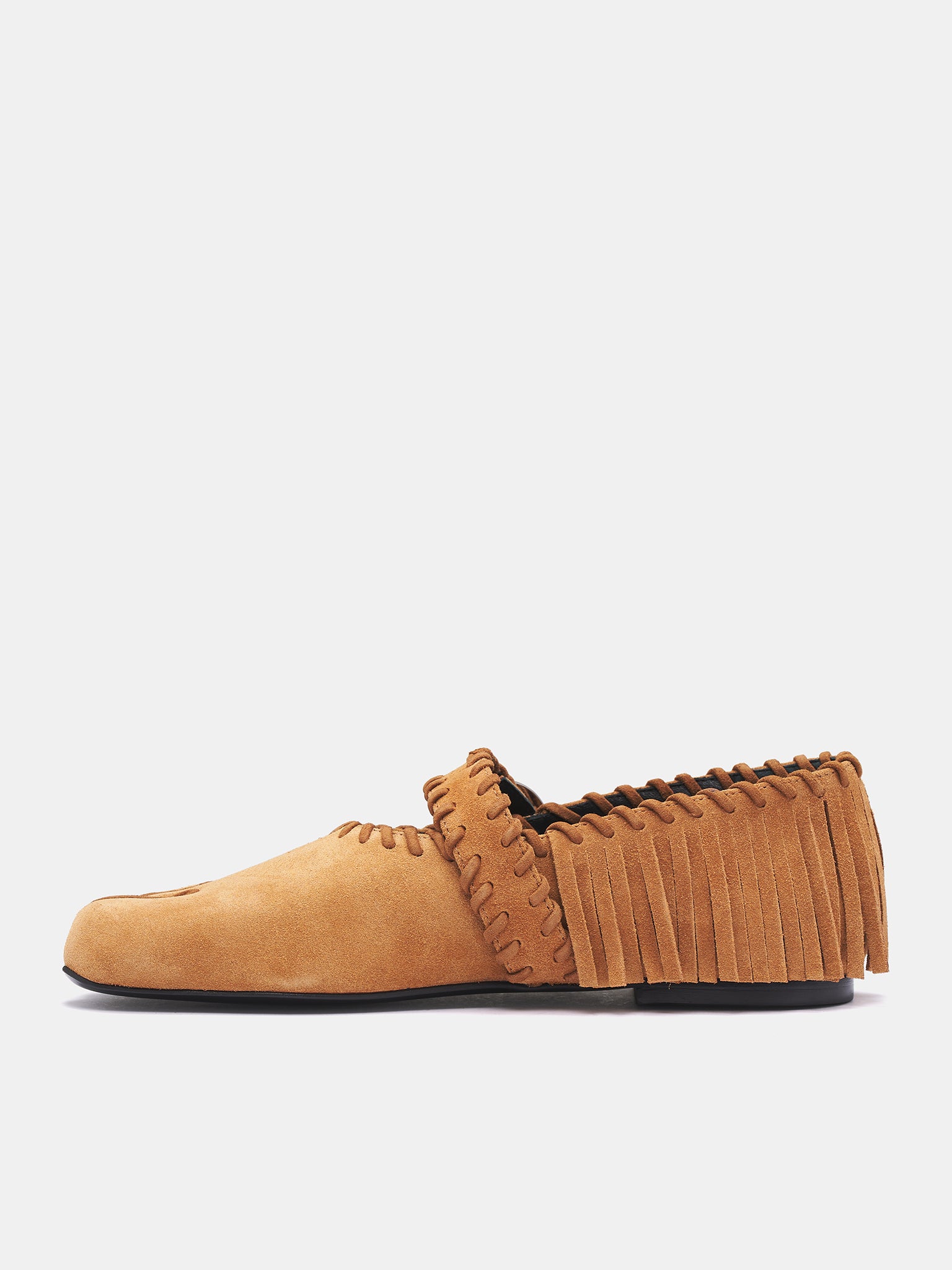 Suede Fringe Five-Toe Ballet Flat (COPSH83F6049-BROWN)