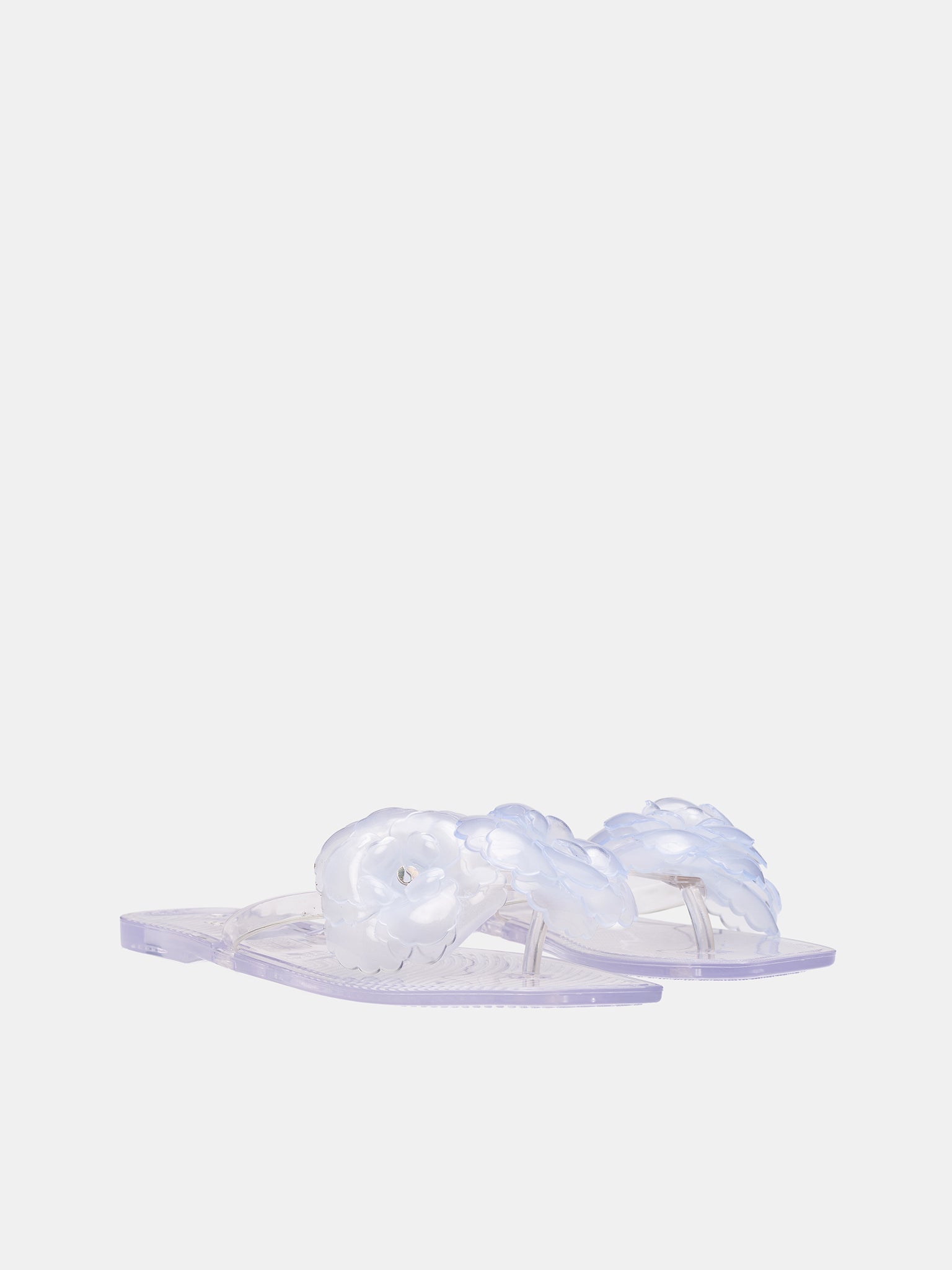 Silicone Flower Flat Sandals (COPSH84F9013-CLEAR)