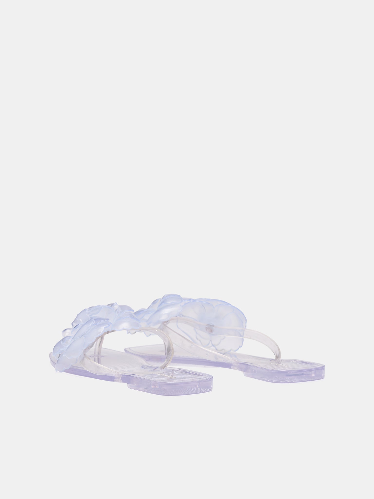 Silicone Flower Flat Sandals (COPSH84F9013-CLEAR)