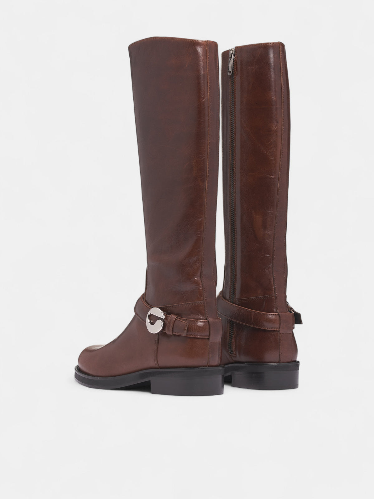 Brown Leather High Cavalier Boots (COPSH85F6064-BROWN)