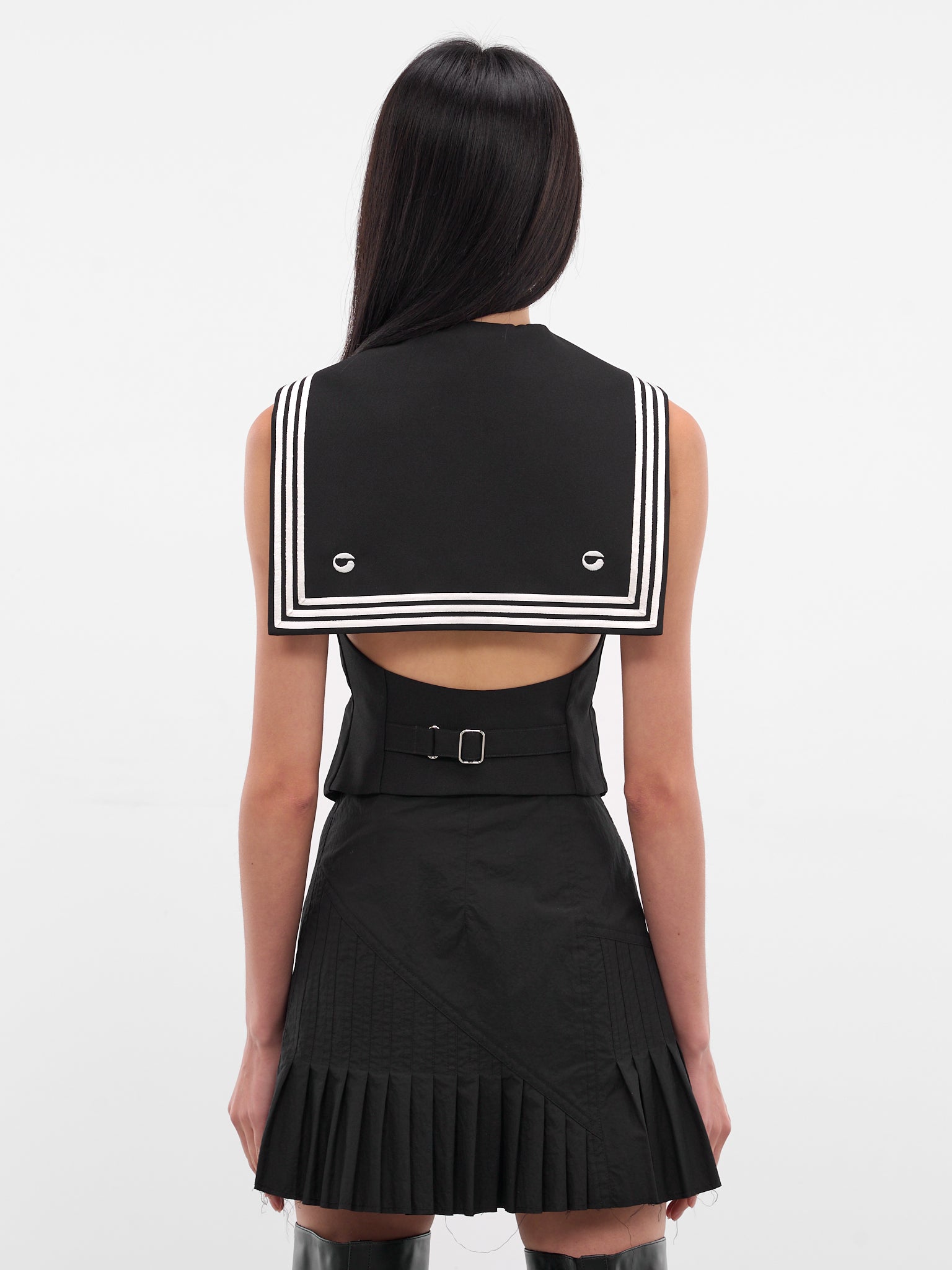 Black Uniform Cape Vest (COPT108F3004-BLACK)