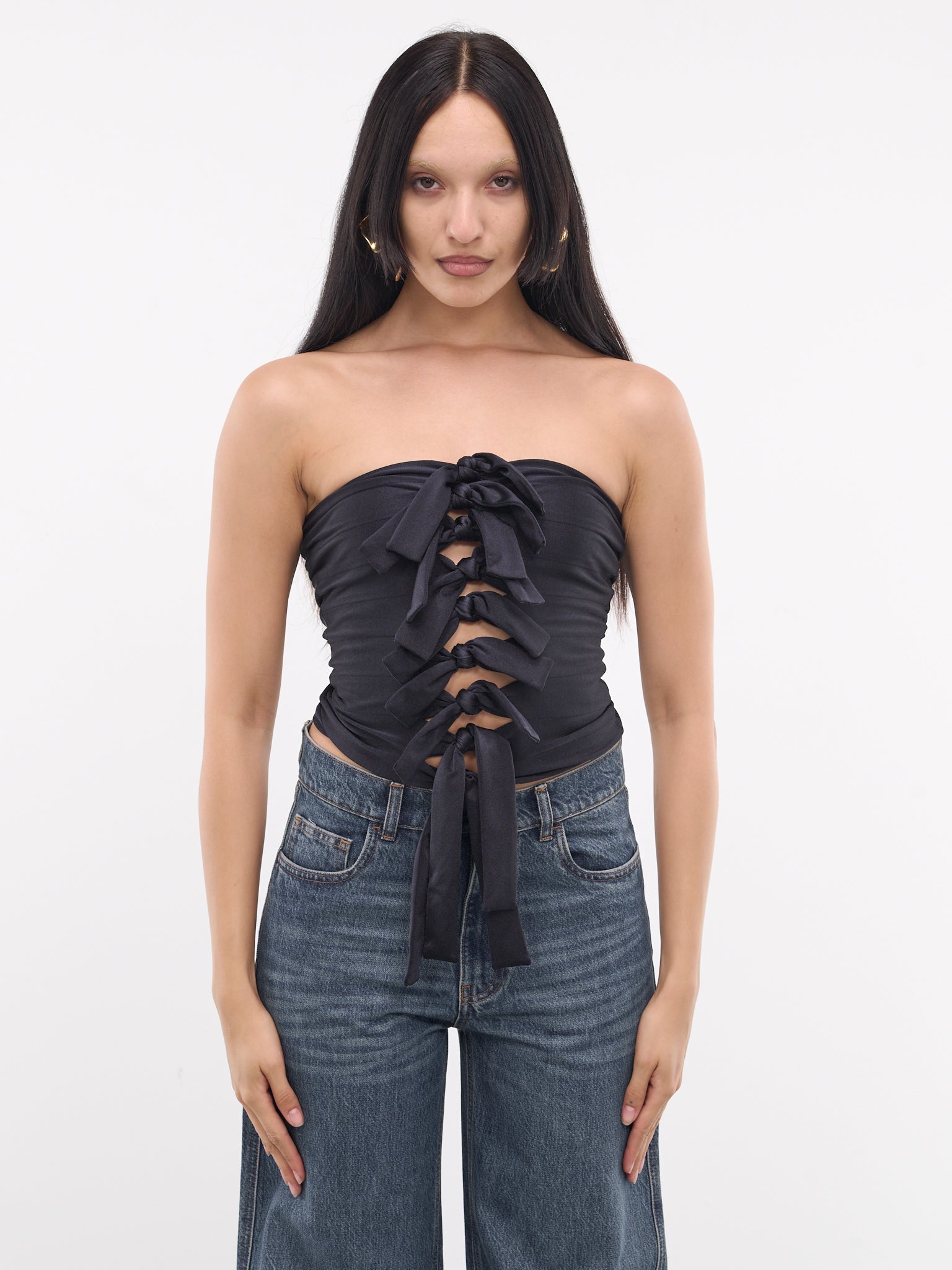 Jersey Knotted Gala Top (COPT57BIS545-BLACK)