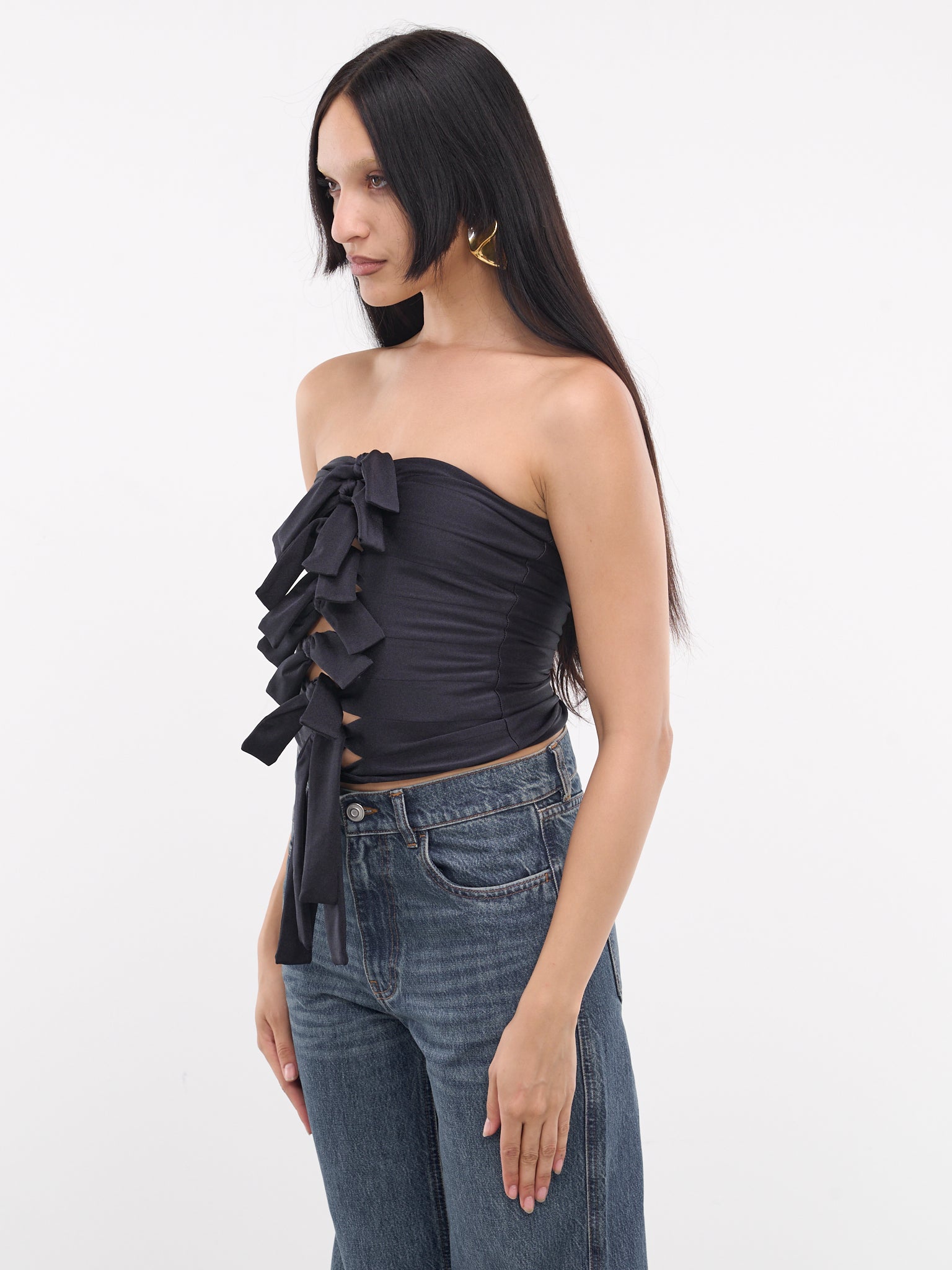 Jersey Knotted Gala Top (COPT57BIS545-BLACK)
