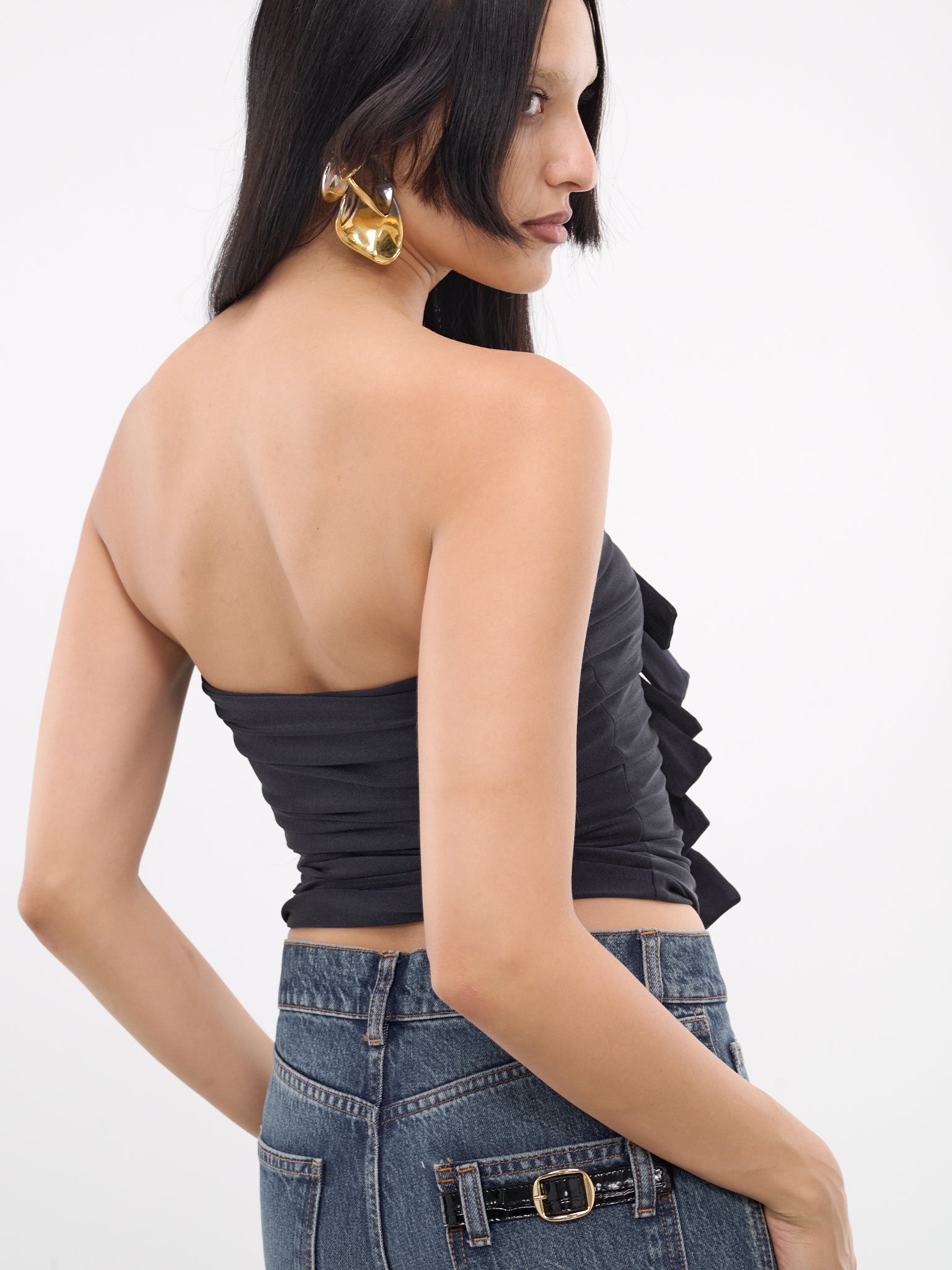 Jersey Knotted Gala Top (COPT57BIS545-BLACK)