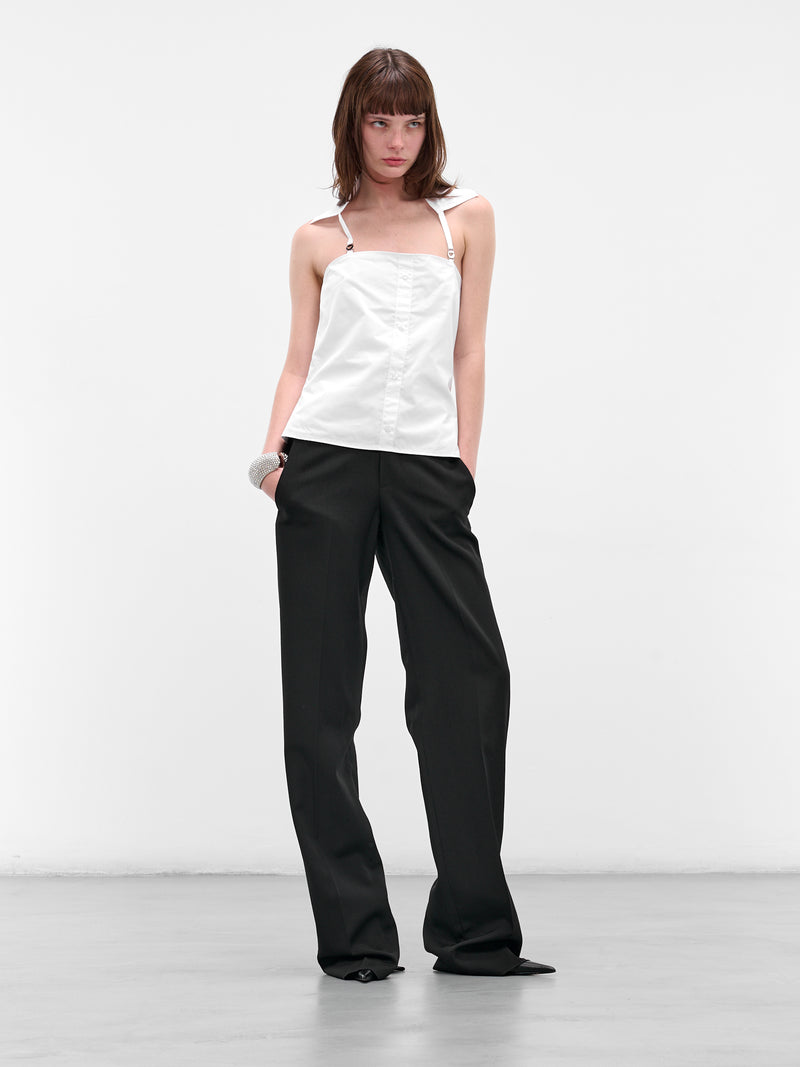 White Collared Halter Bustier (COPT96F2010-WHITE)