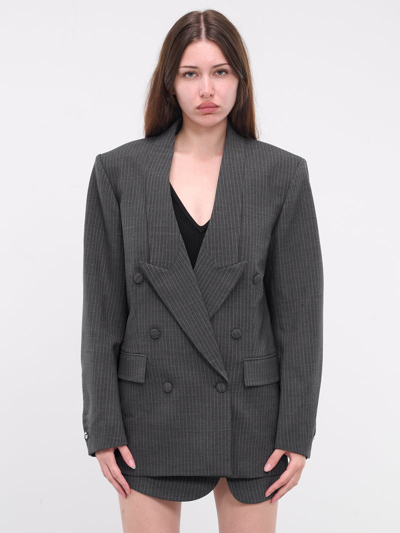 Double Breasted Tailored Jacket (COPV58140-GREY)