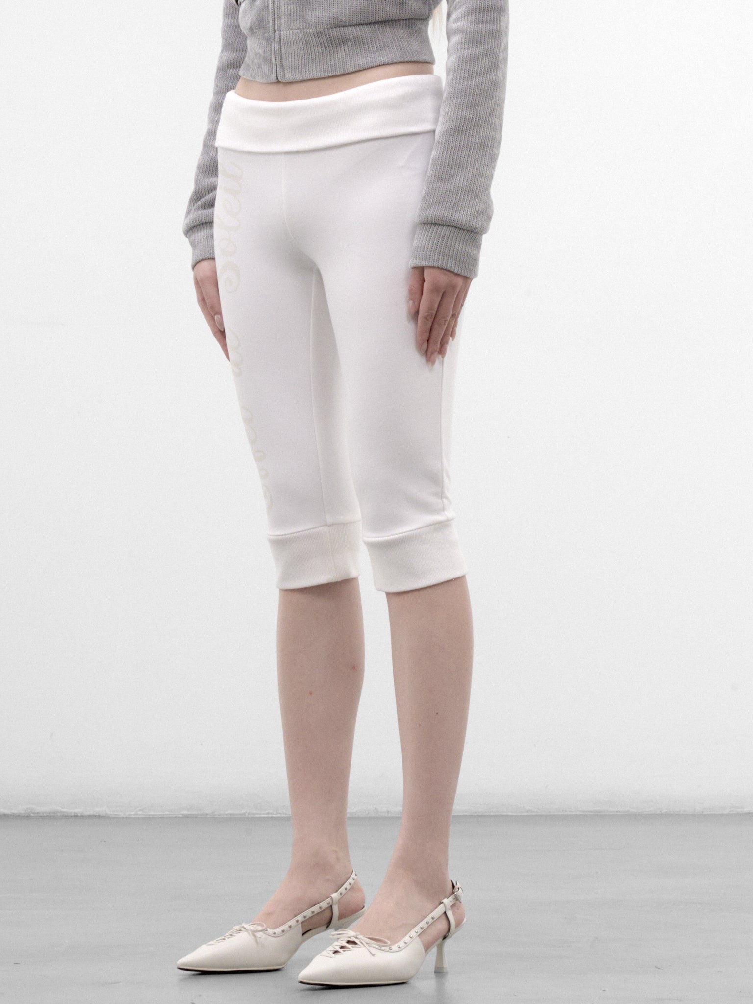 Moonlight Foldover Waist Sweat Shorts (CQQA32652-MOONLIGHT-WHITE)