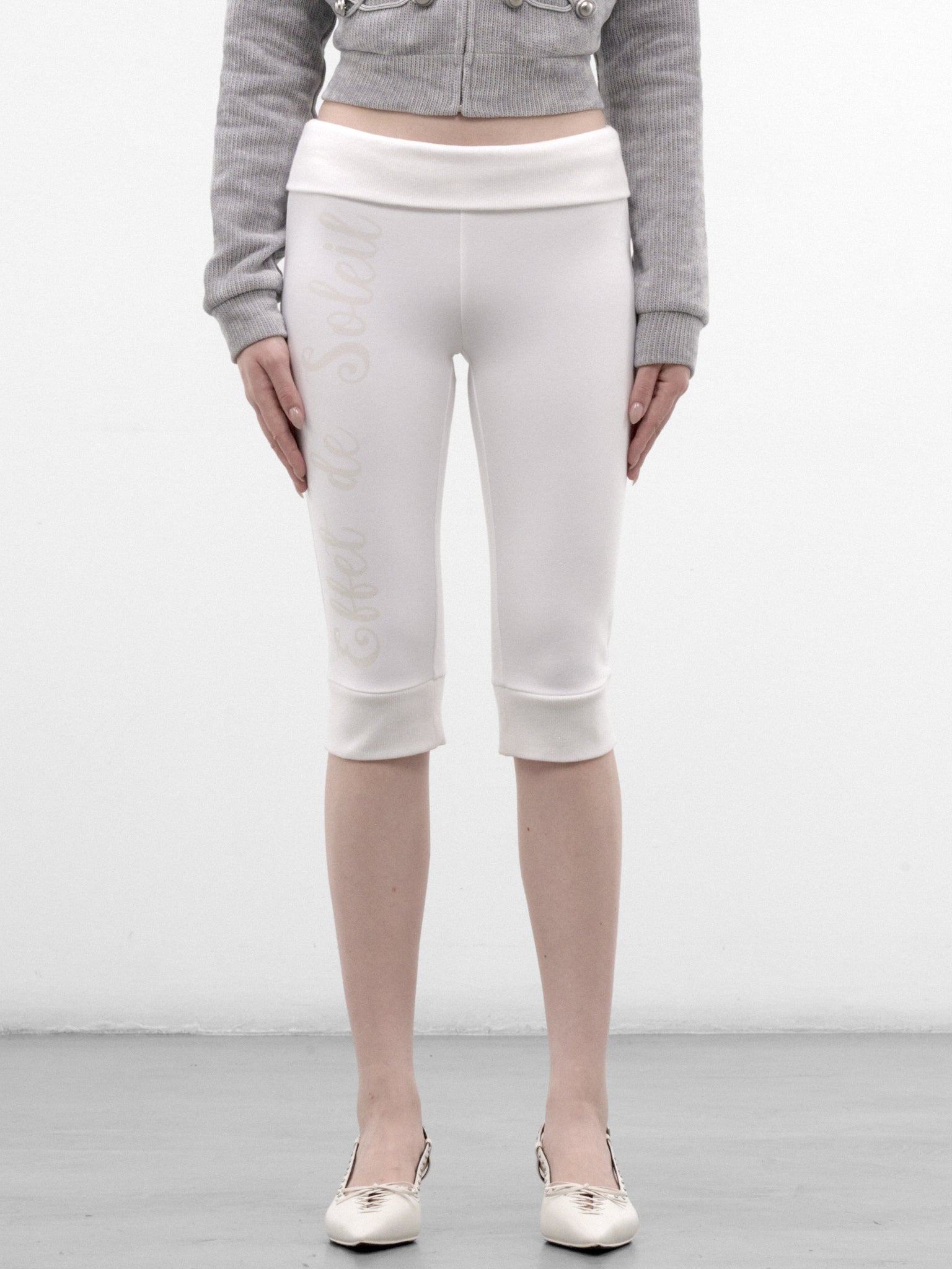 Moonlight Foldover Waist Sweat Shorts (CQQA32652-MOONLIGHT-WHITE)