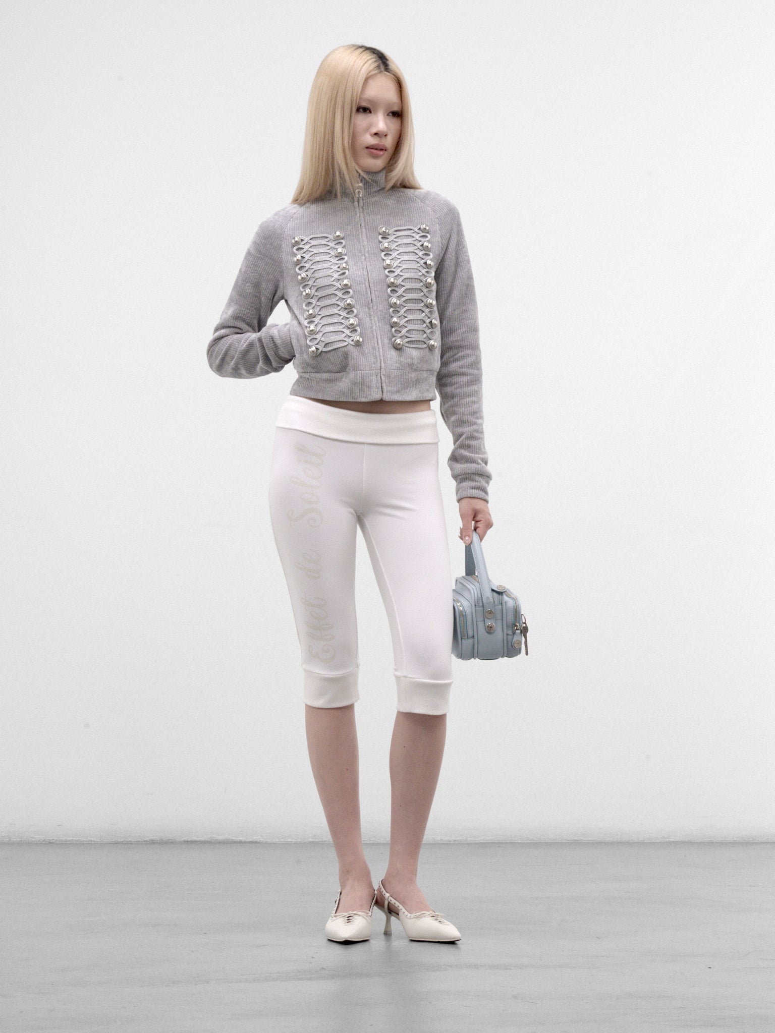 Moonlight Foldover Waist Sweat Shorts (CQQA32652-MOONLIGHT-WHITE)