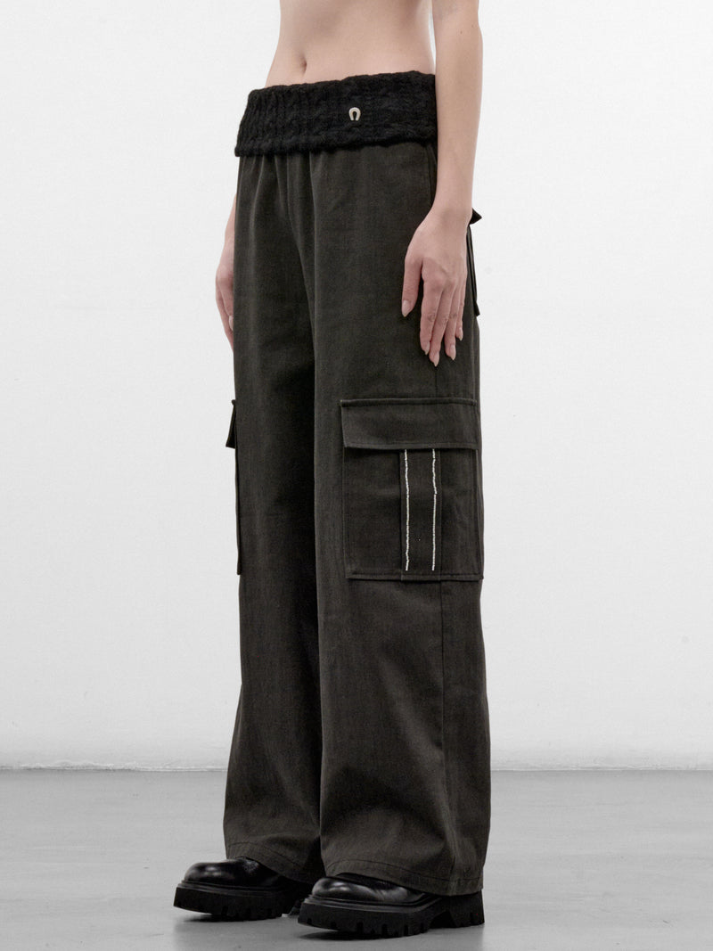 Gray Beaded Embroidery Cargo Pants (CQSA32502-ULITMATE-GREY)