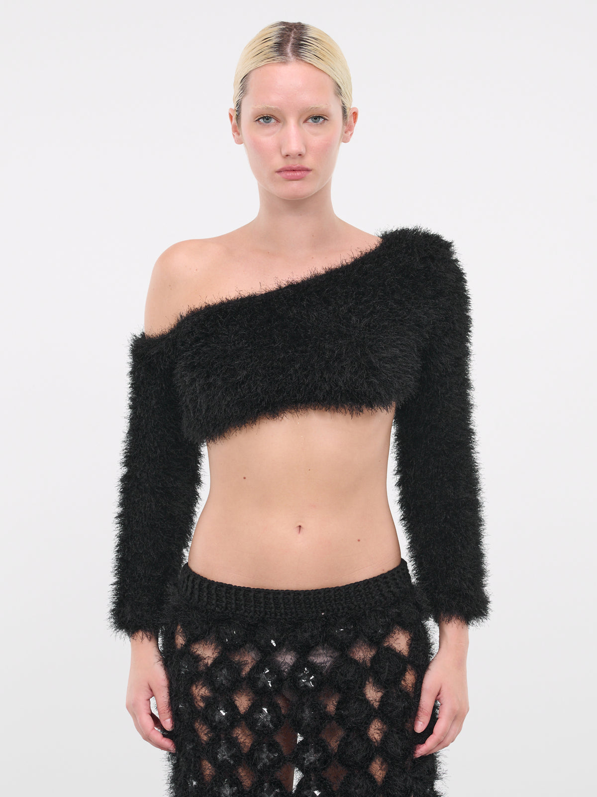 Furry Knit Top (CRTP01BK-ANGEL-BLACK)