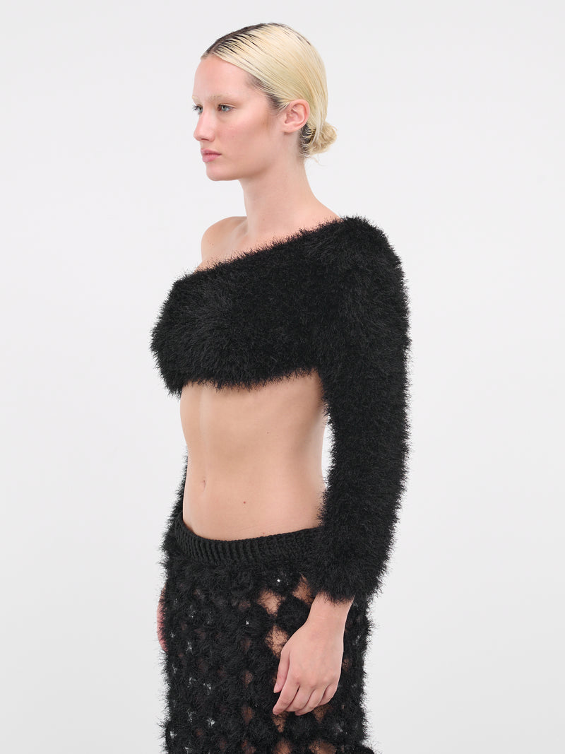 Furry Knit Top (CRTP01BK-ANGEL-BLACK)