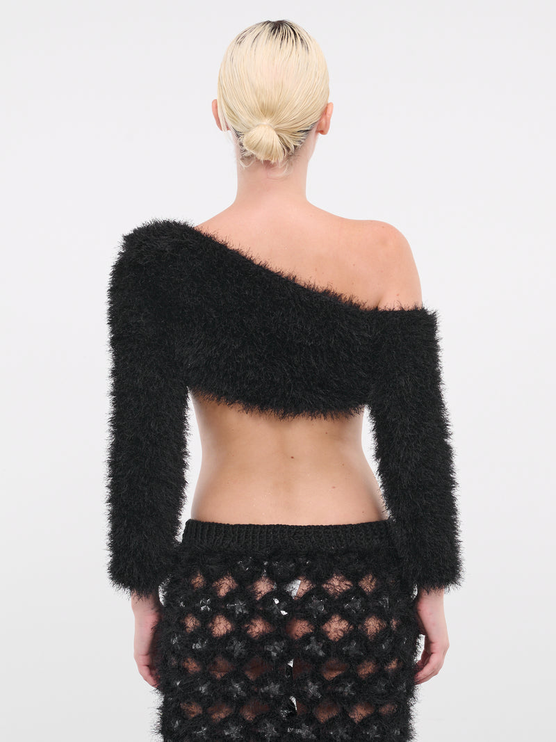 Furry Knit Top (CRTP01BK-ANGEL-BLACK)
