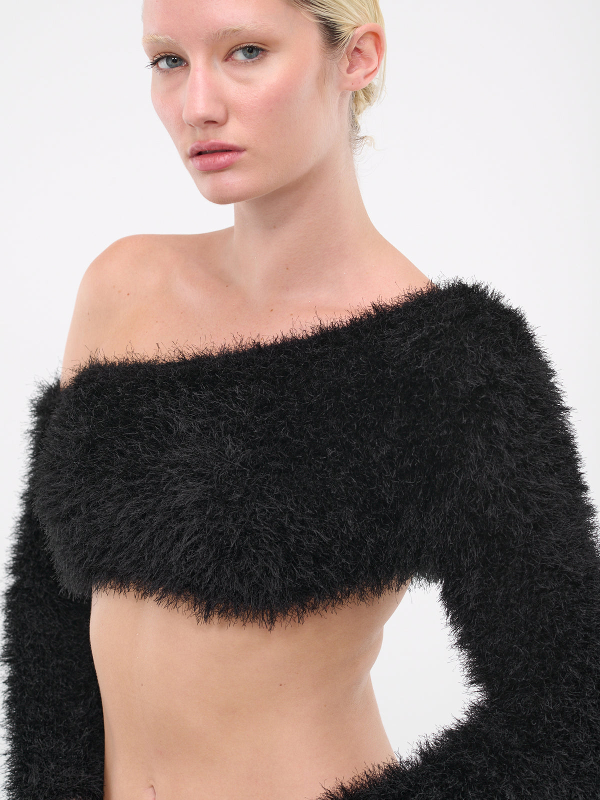 Furry Knit Top (CRTP01BK-ANGEL-BLACK)