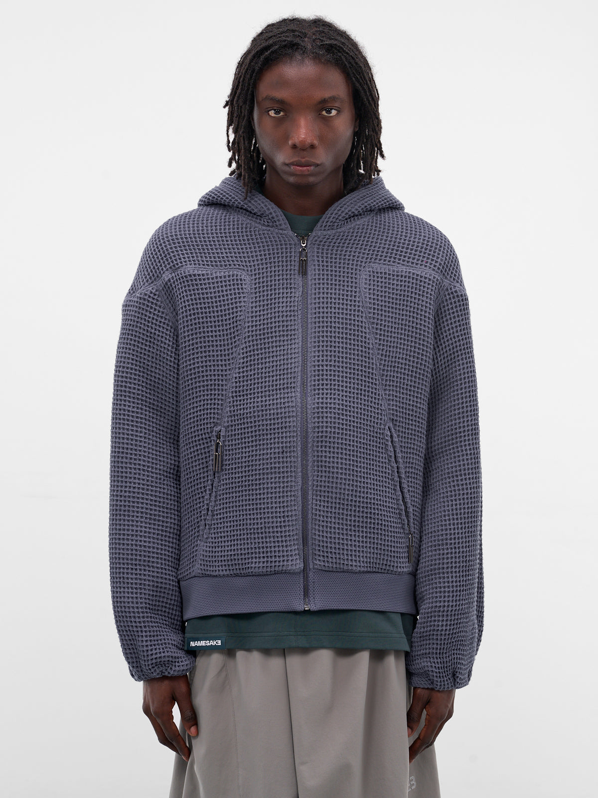 Earl Blue Waffle Knit Hoodie (CSW-00-DB-DEPTH-BLUE)