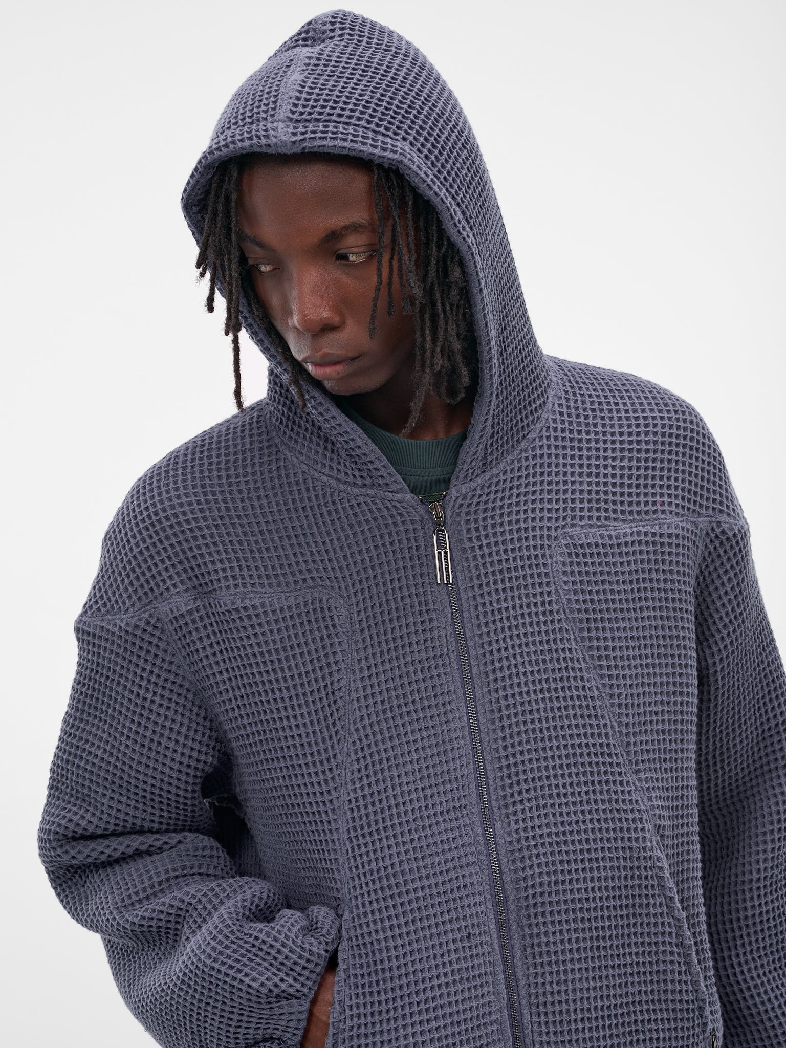 Earl Blue Waffle Knit Hoodie (CSW-00-DB-DEPTH-BLUE)