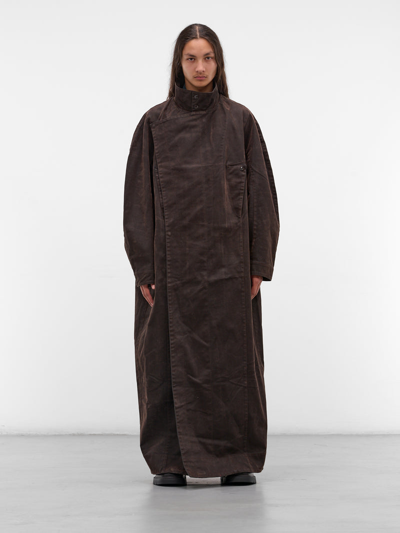 Brown Pina Denim Wrap Coat (CT-101-02-BROWN)