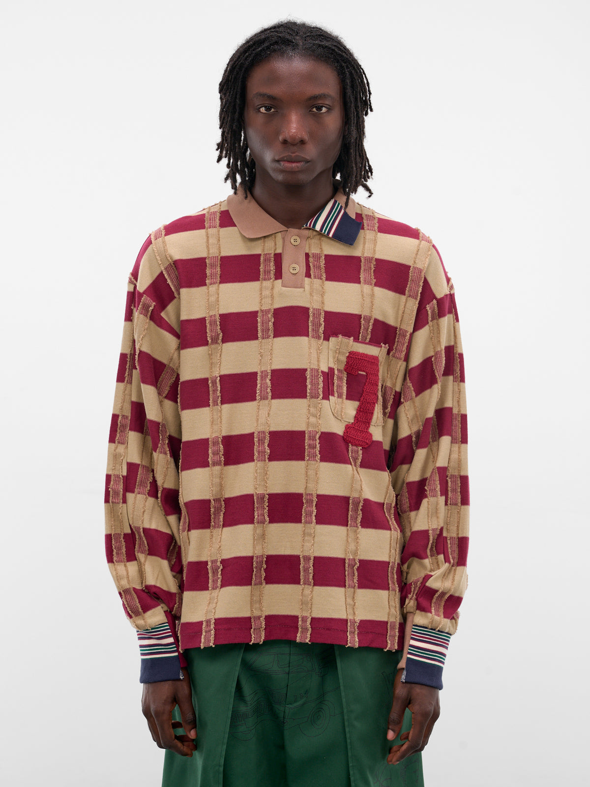 Beige Jacquard Stripe Polo Shirt (CT-SV-NGA-1001-BEIGE)