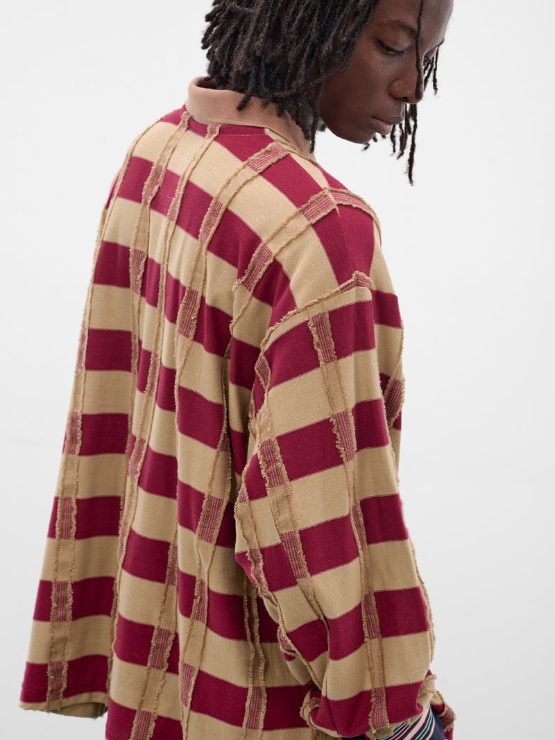 Beige Jacquard Stripe Polo Shirt (CT-SV-NGA-1001-BEIGE)