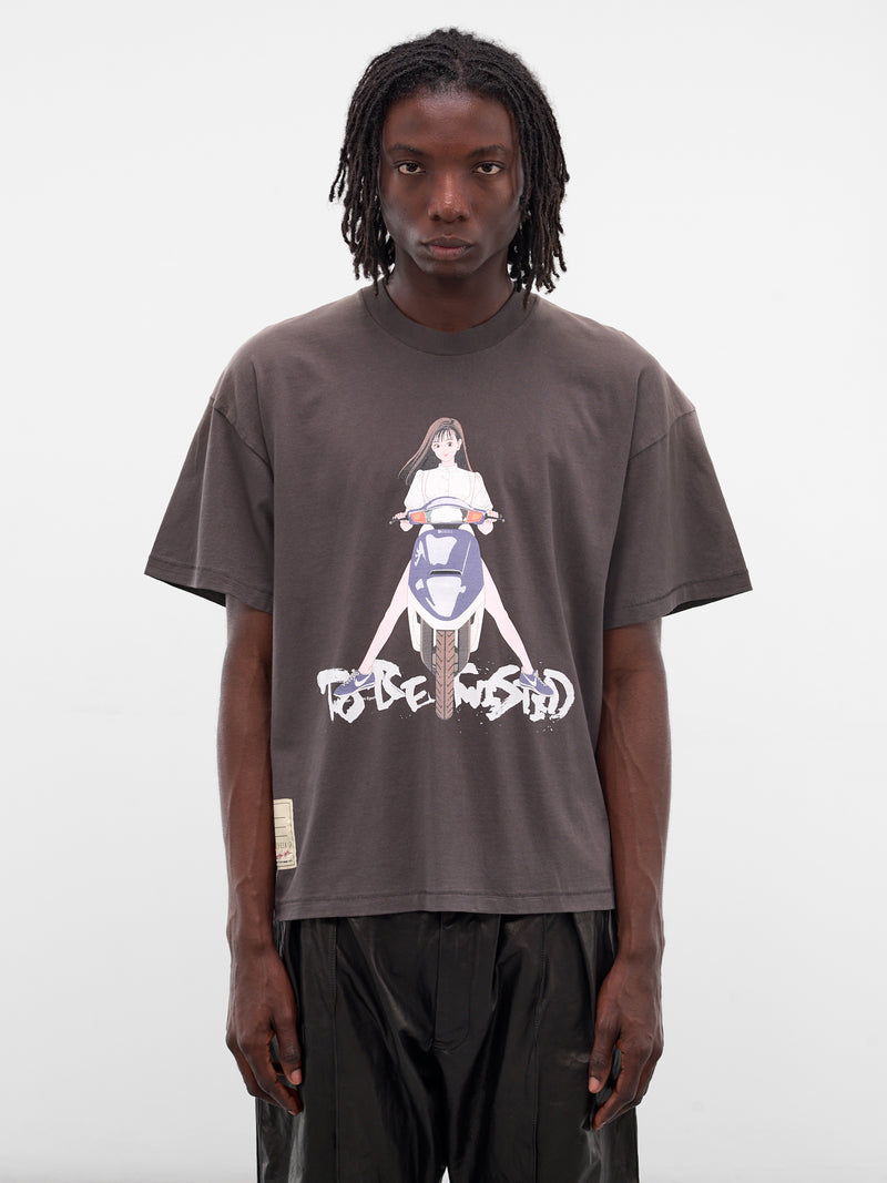 Black 'Nostalgic Girl' Graphic Tee (CT-SV-NGA-1005-BLACK)