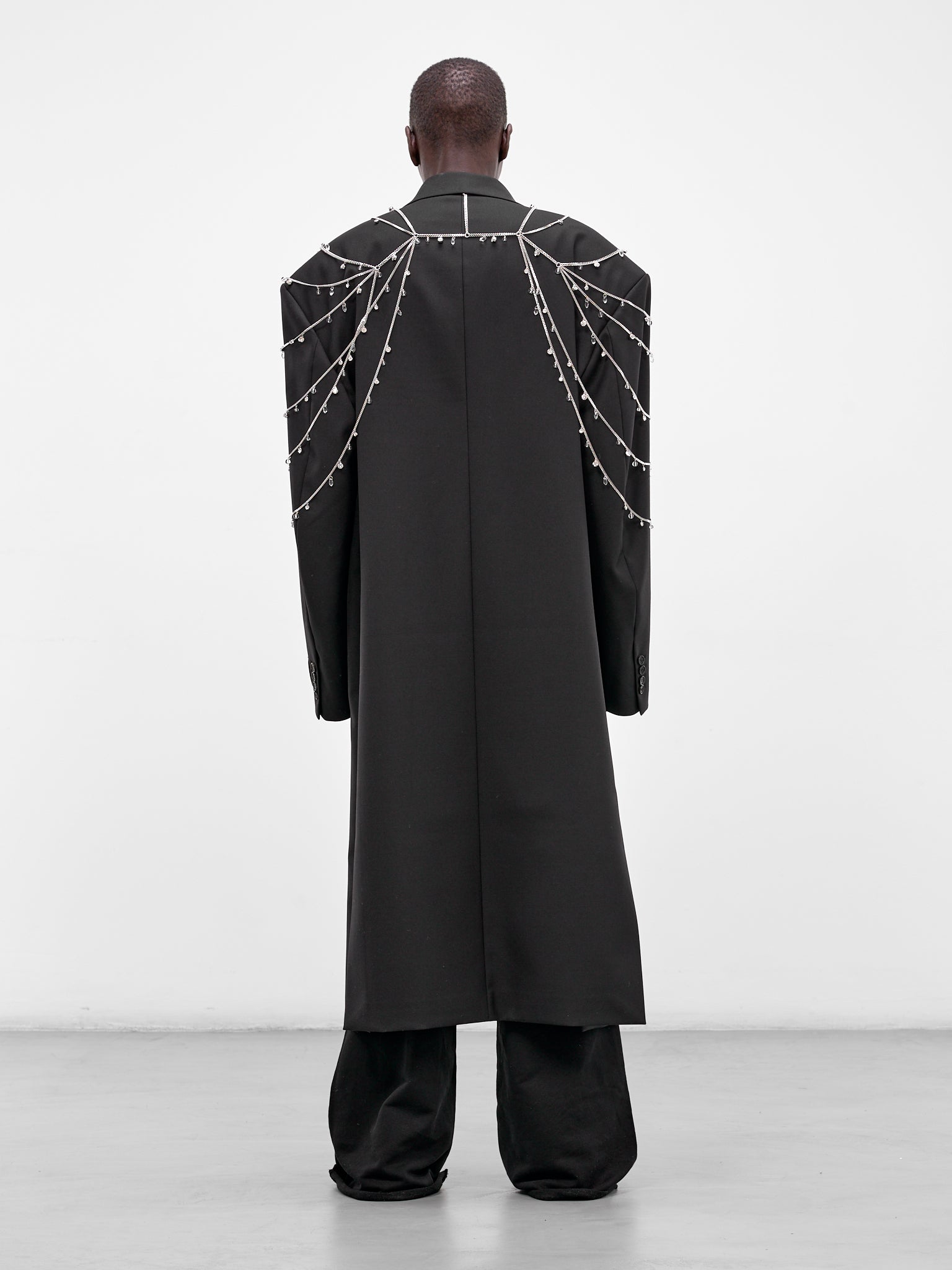 Black Detachable Crystal Oversized Coat (CT0-26-002-M-BK-BLACK)