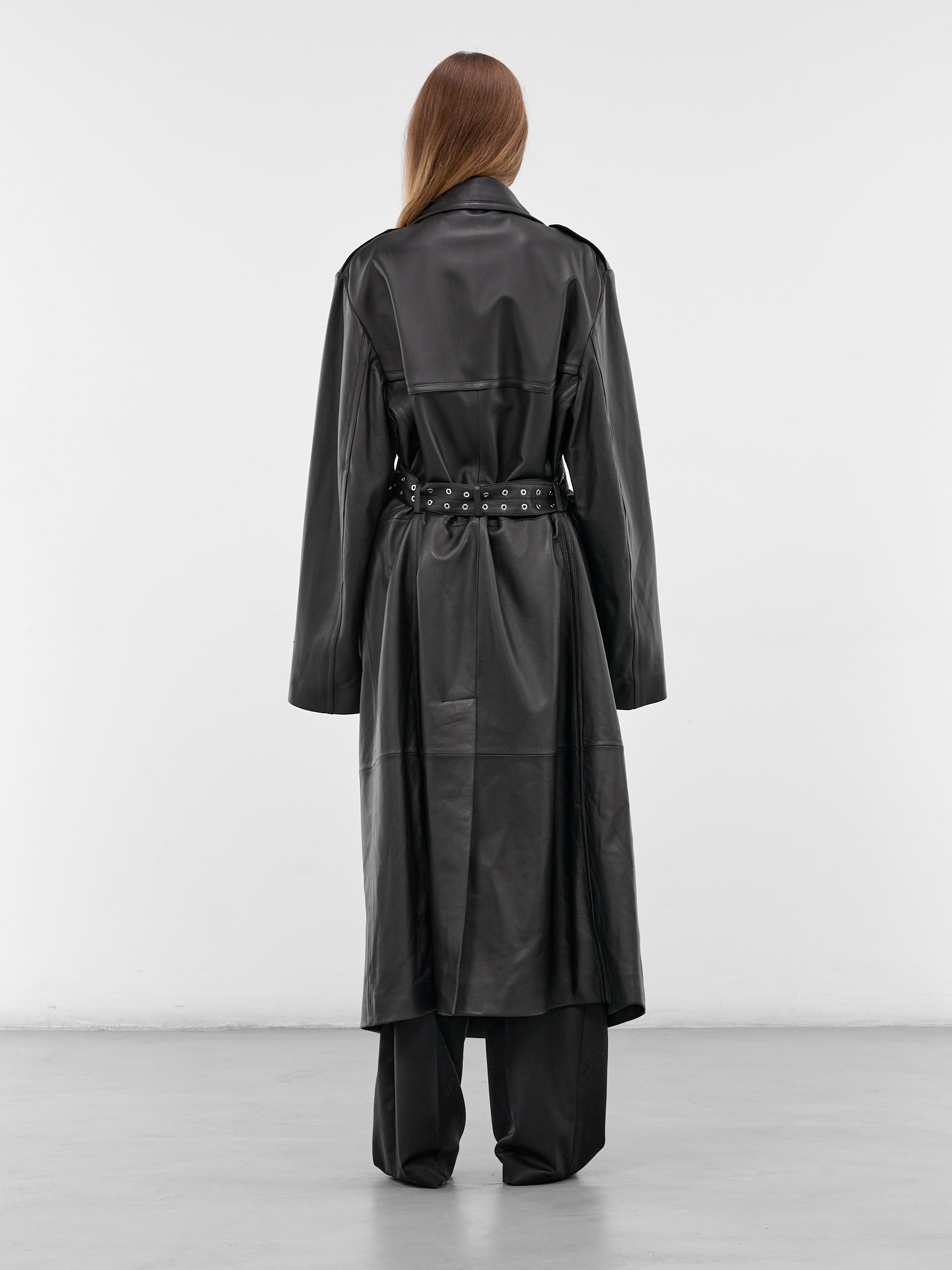 Amanda Black Lamb Leather Trench (CT006-U-LEA-BLACK)