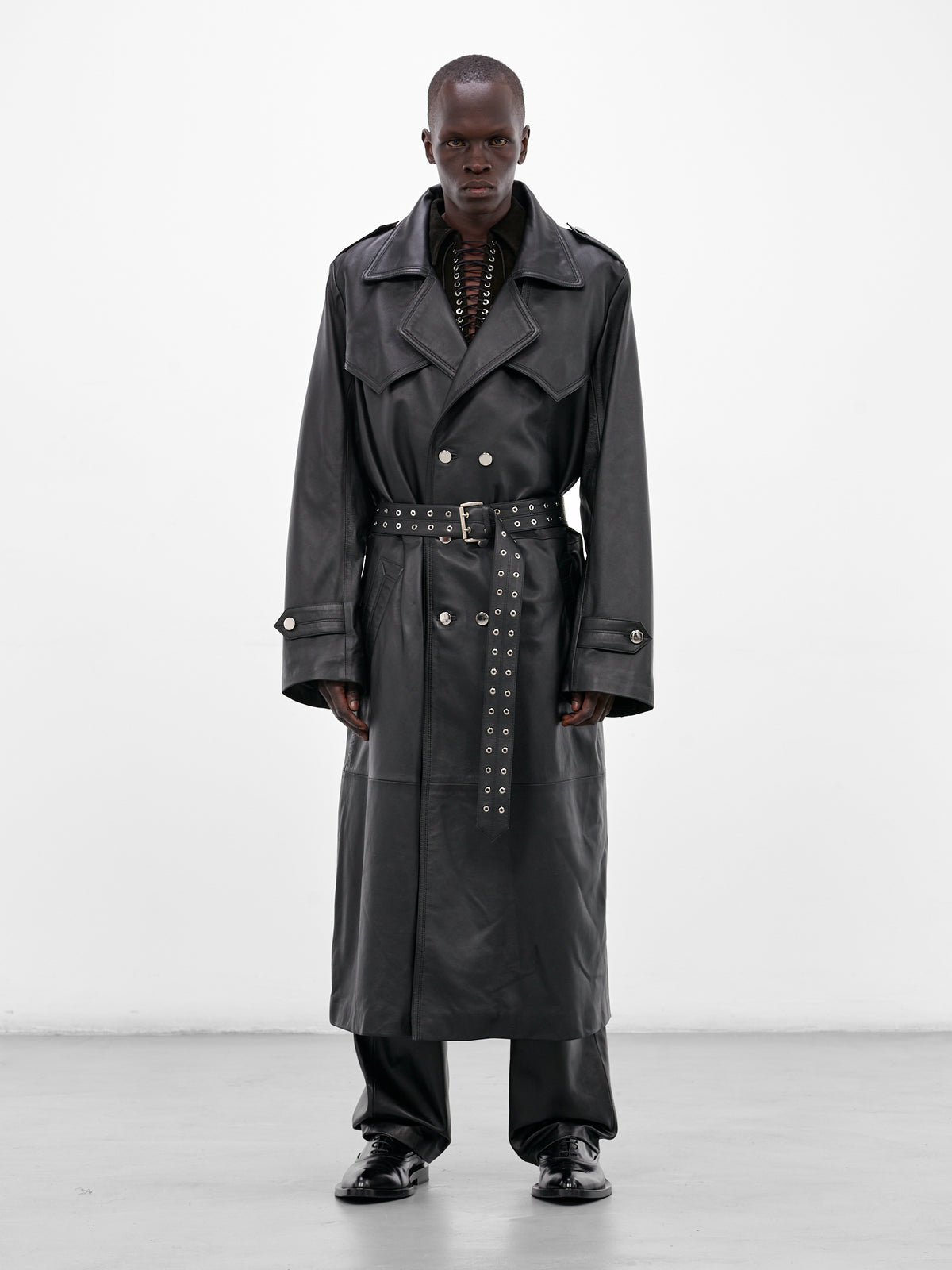 Amanda Black Lamb Leather Trench (CT006-U-LEA-BLACK)