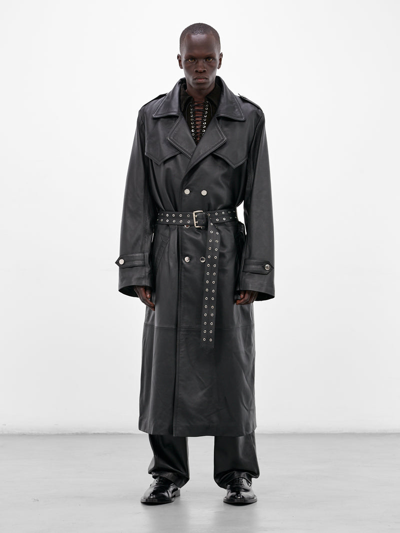 Amanda Black Lamb Leather Trench (CT006-U-LEA-BLACK)
