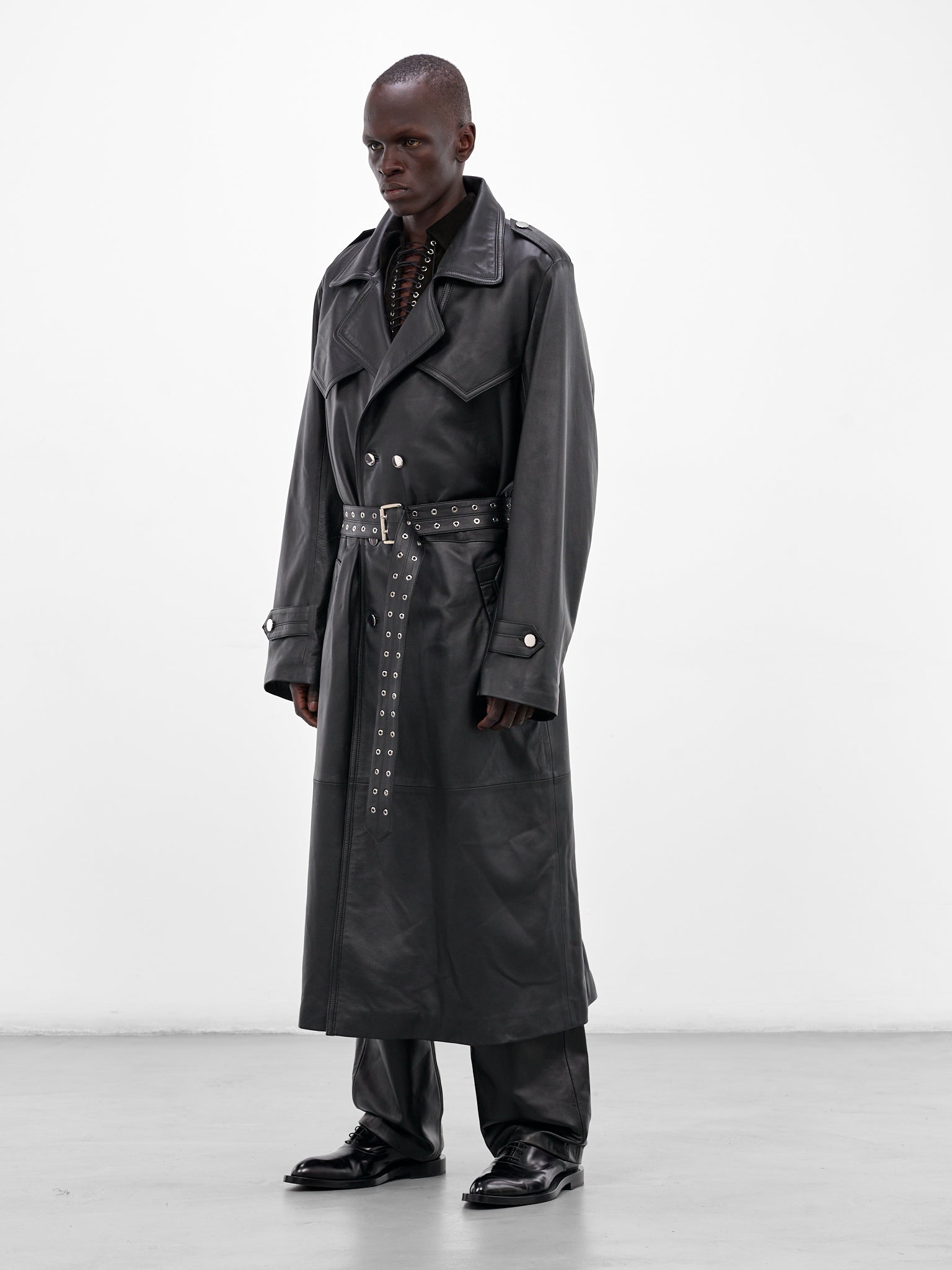 Amanda Black Lamb Leather Trench (CT006-U-LEA-BLACK)