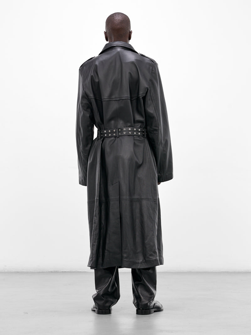Amanda Black Lamb Leather Trench (CT006-U-LEA-BLACK)