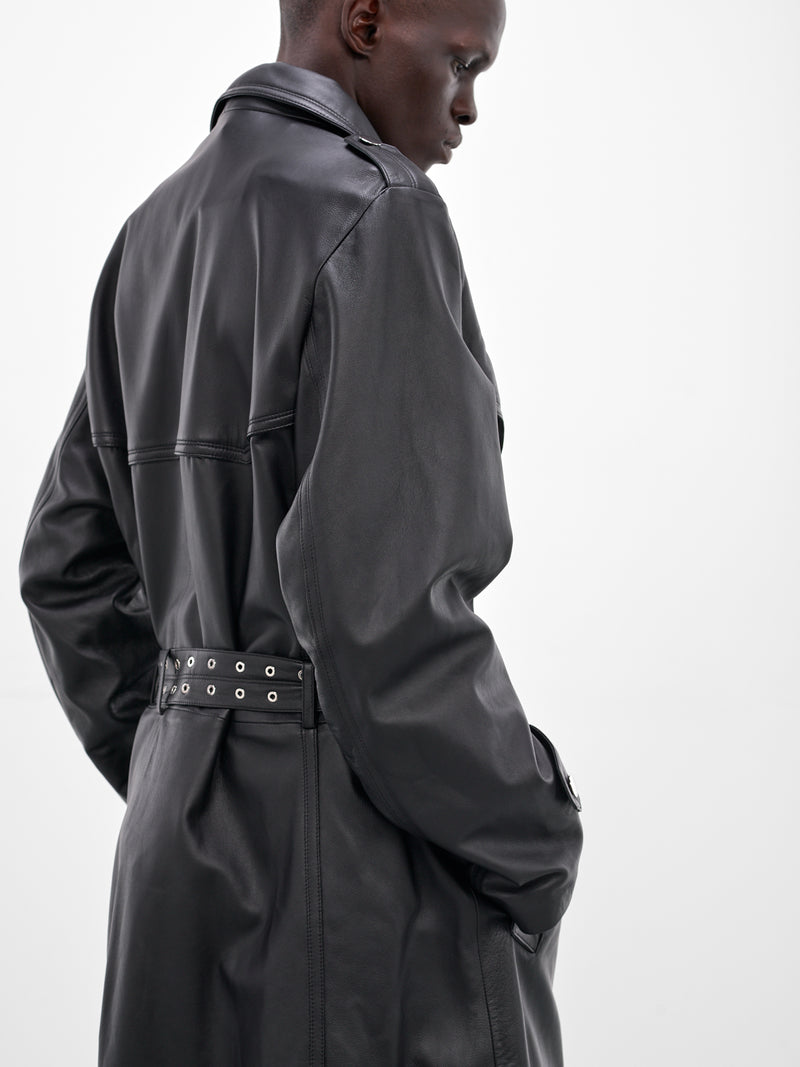 Amanda Black Lamb Leather Trench (CT006-U-LEA-BLACK)