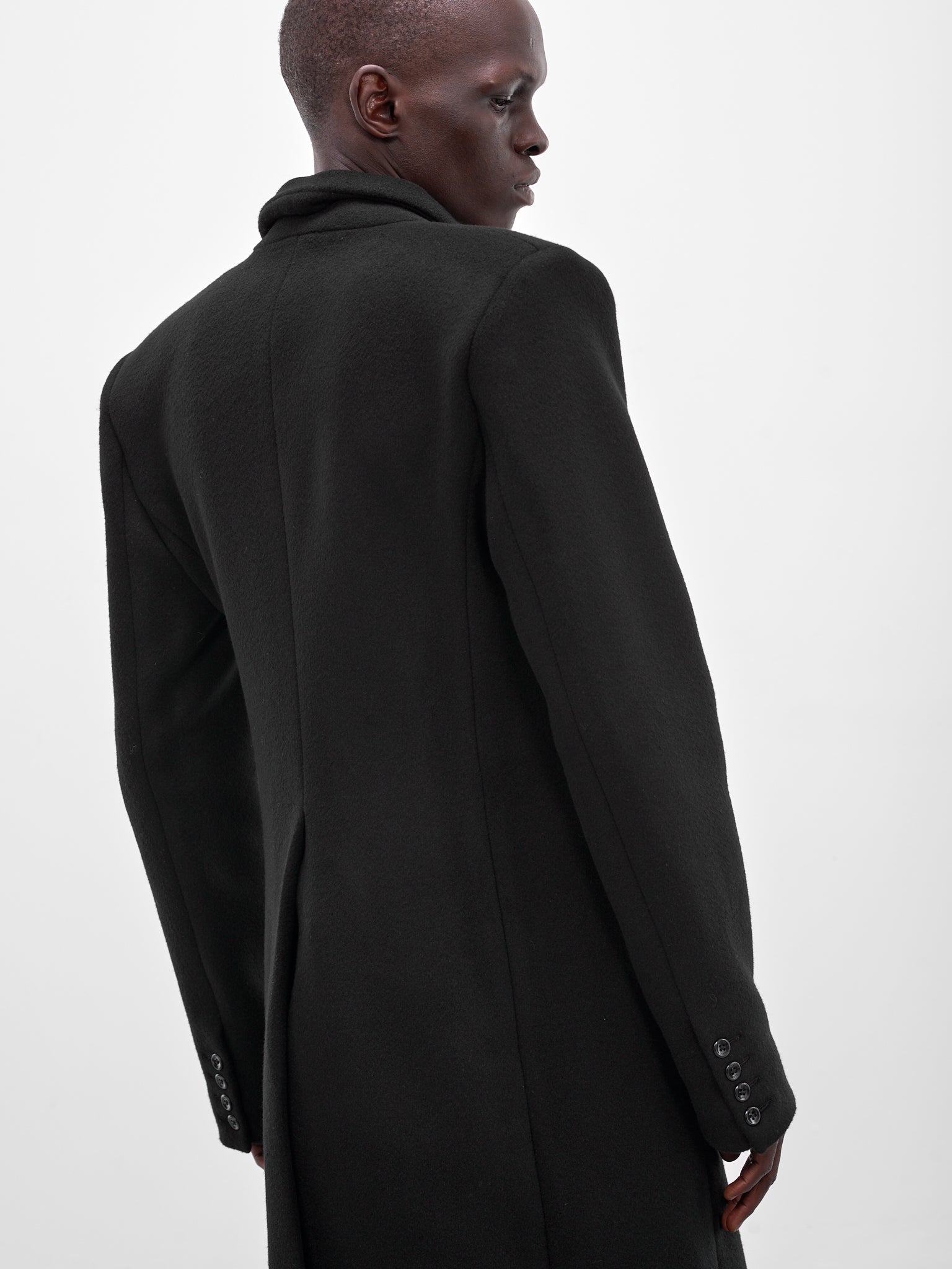 Black Wool Tailored Overcoat (CT015-M-WV0006-BLACK)