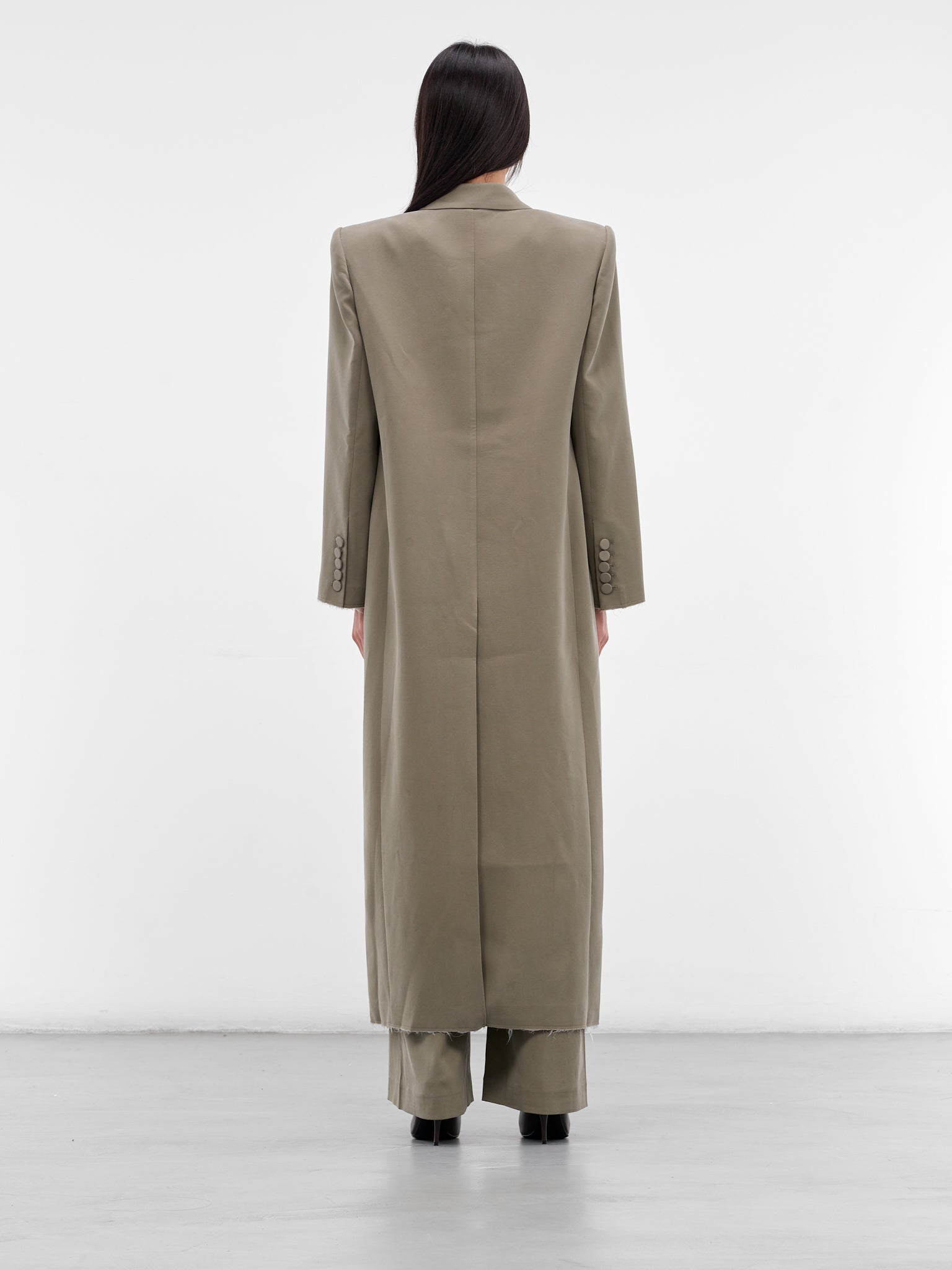 Gray Long Tailored Overcoat (CT01C2GR570-BEAN-PASTE)
