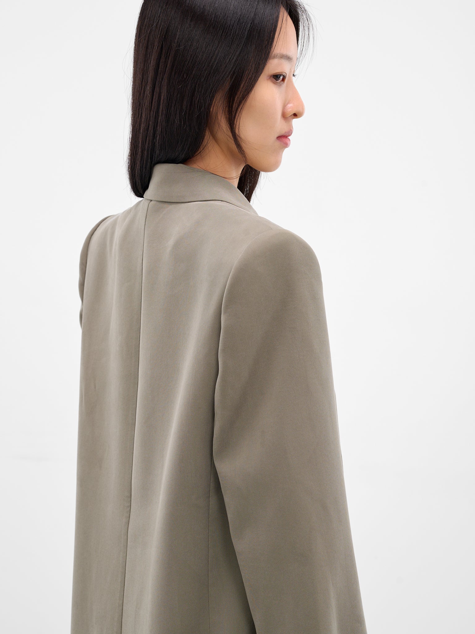 Gray Long Tailored Overcoat (CT01C2GR570-BEAN-PASTE)