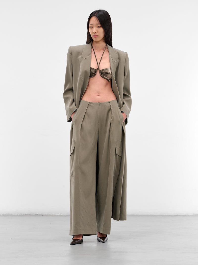 Gray Long Tailored Overcoat (CT01C2GR570-BEAN-PASTE)