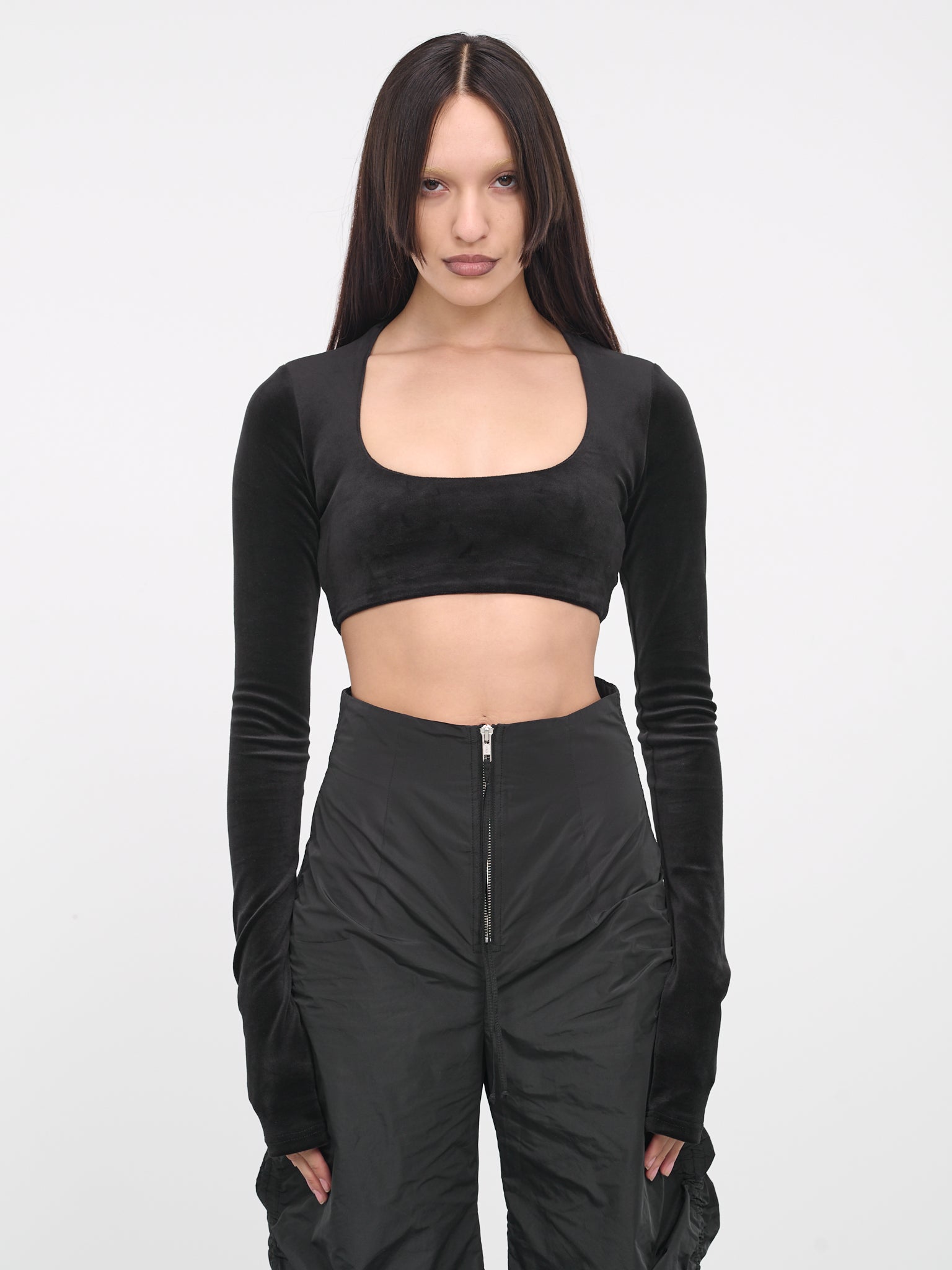 Velvet Crop Top (CT02BL-BLACK)