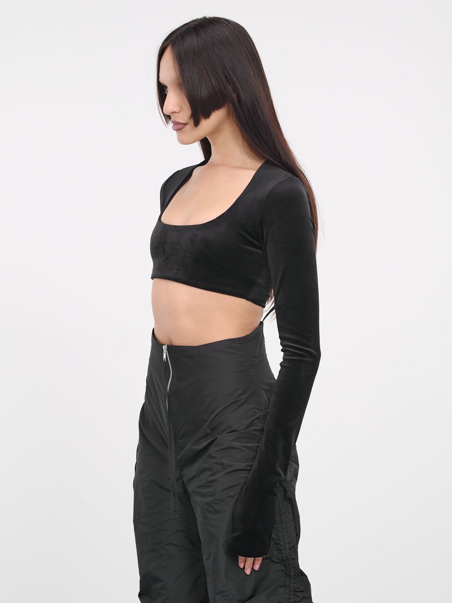 Velvet Crop Top (CT02BL-BLACK)