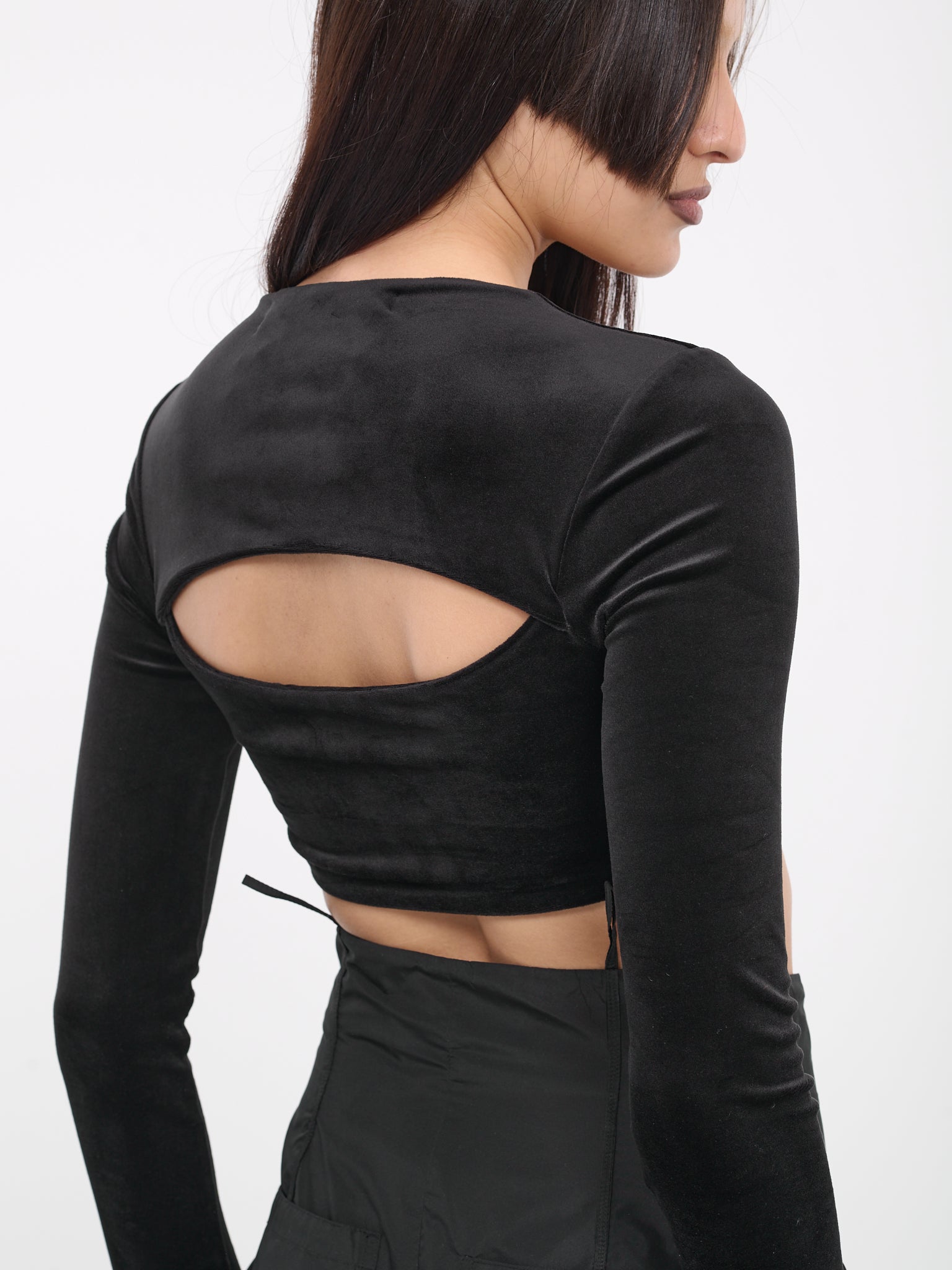 Velvet Crop Top (CT02BL-BLACK)