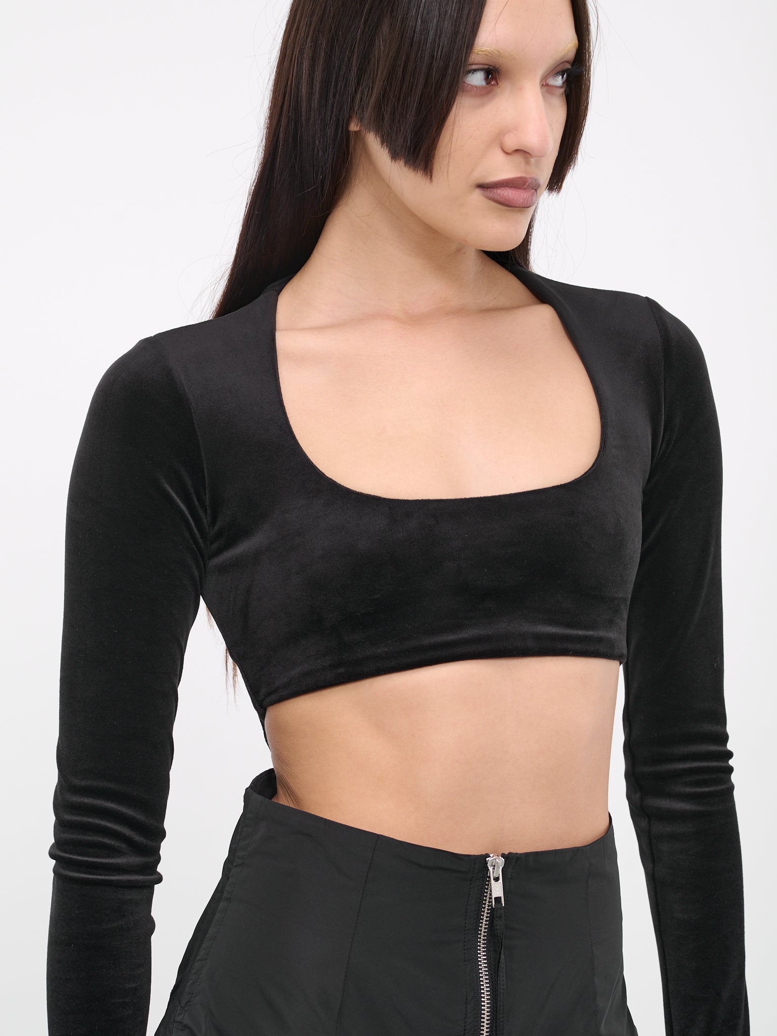 Velvet Crop Top (CT02BL-BLACK)