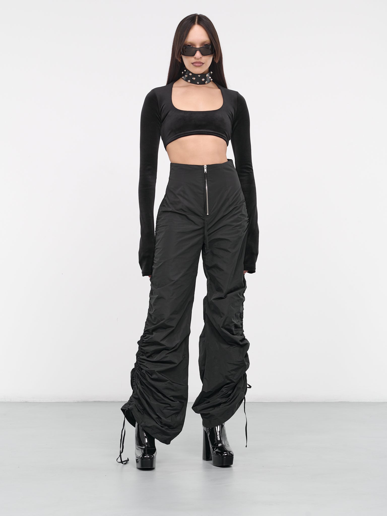 Velvet Crop Top (CT02BL-BLACK)