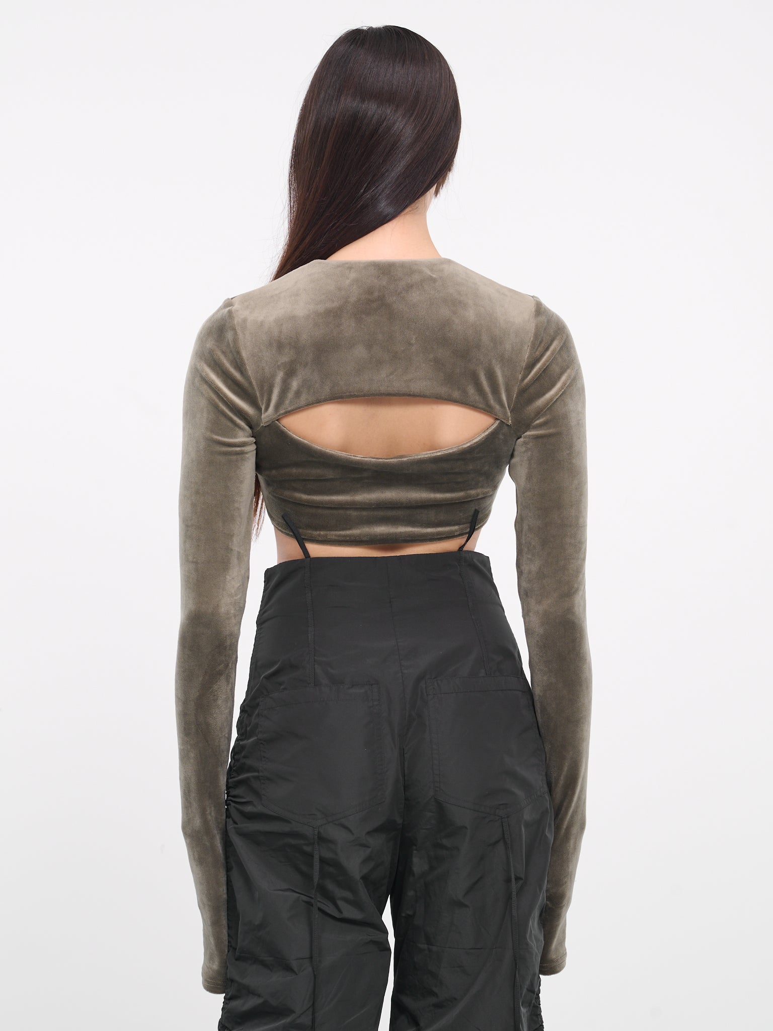 Velvet Crop Top (CT02WLG-WINE-LEAF-GREEN)