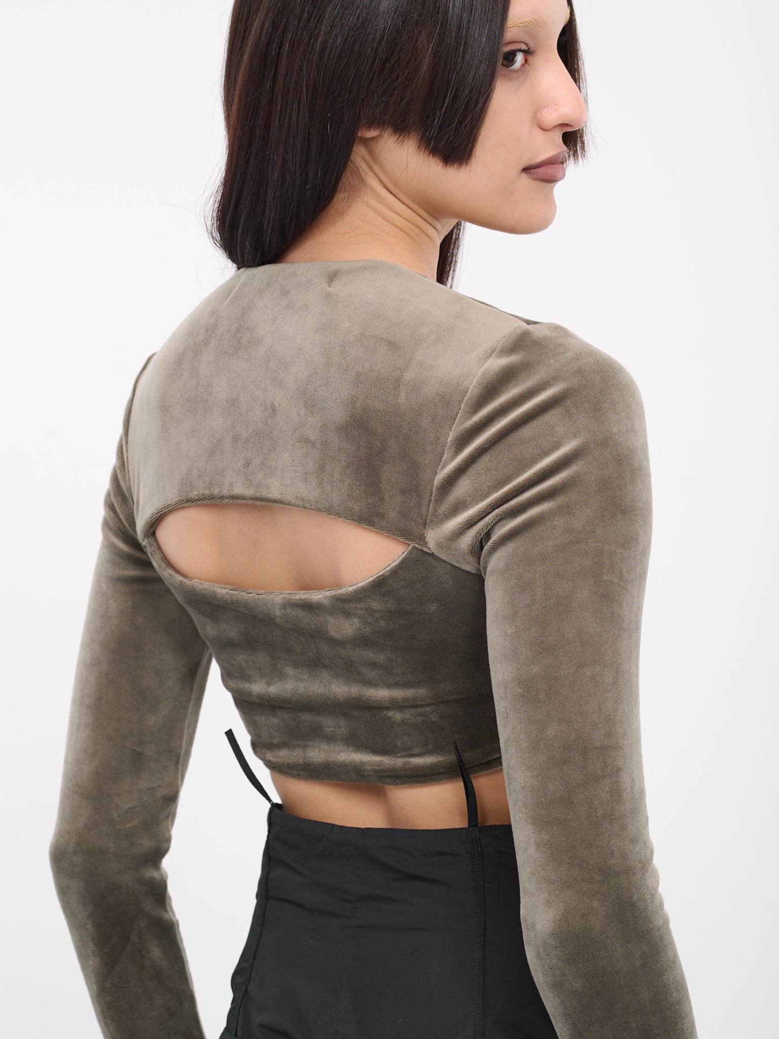 Velvet Crop Top (CT02WLG-WINE-LEAF-GREEN)