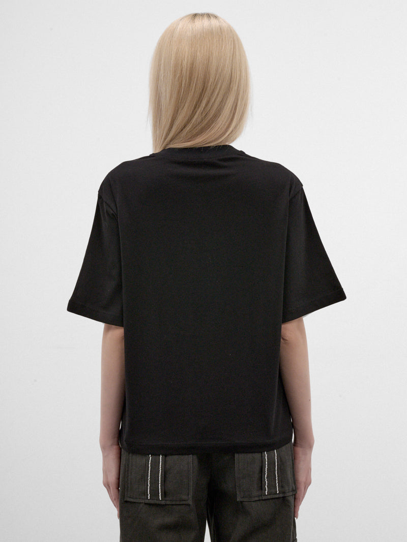 Color-Block Graphic Paneled Tee (CTDA32536-BLACK-WHITE)