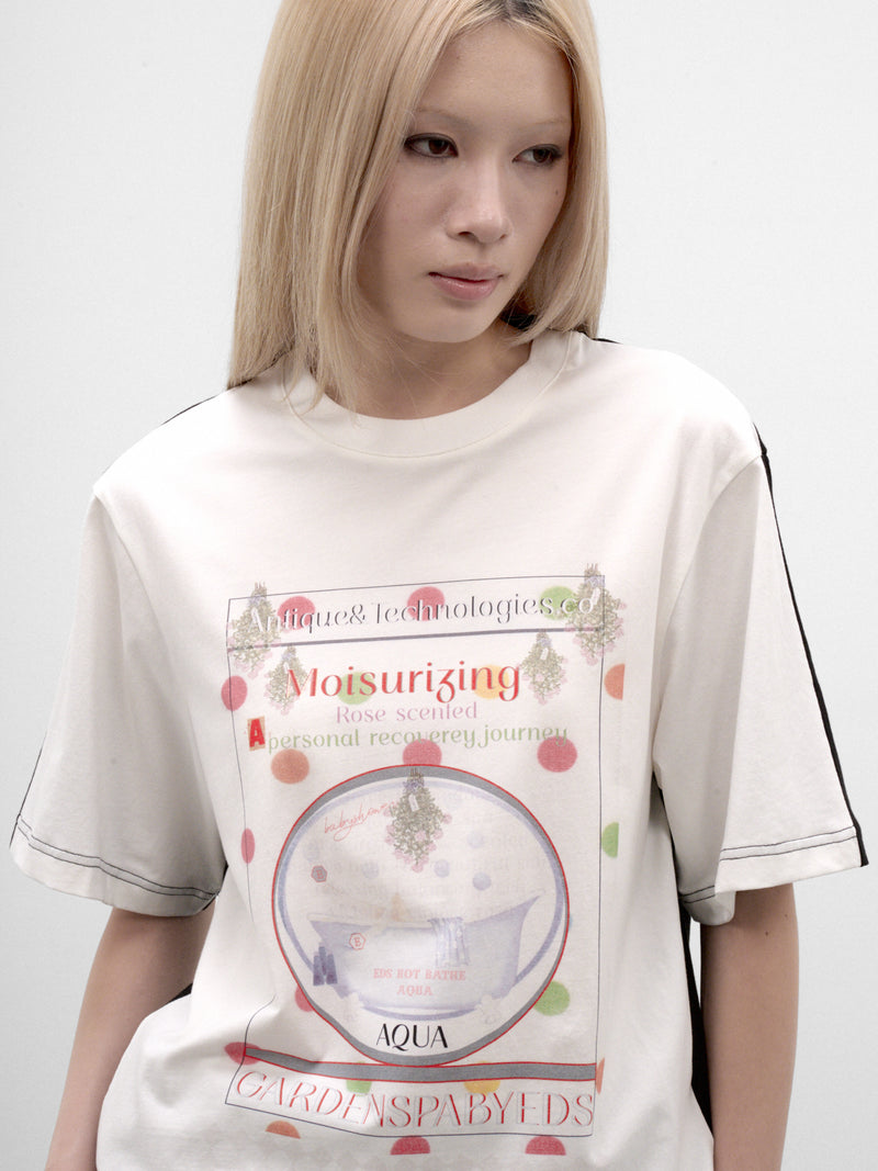 Color-Block Graphic Paneled Tee (CTDA32536-BLACK-WHITE)