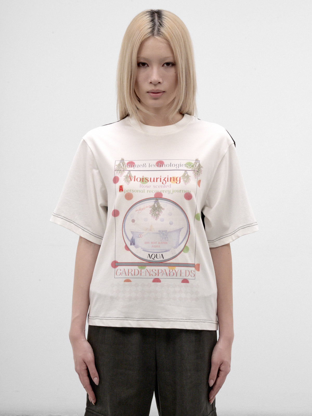 Color-Block Graphic Paneled Tee (CTDA32536-BLACK-WHITE)