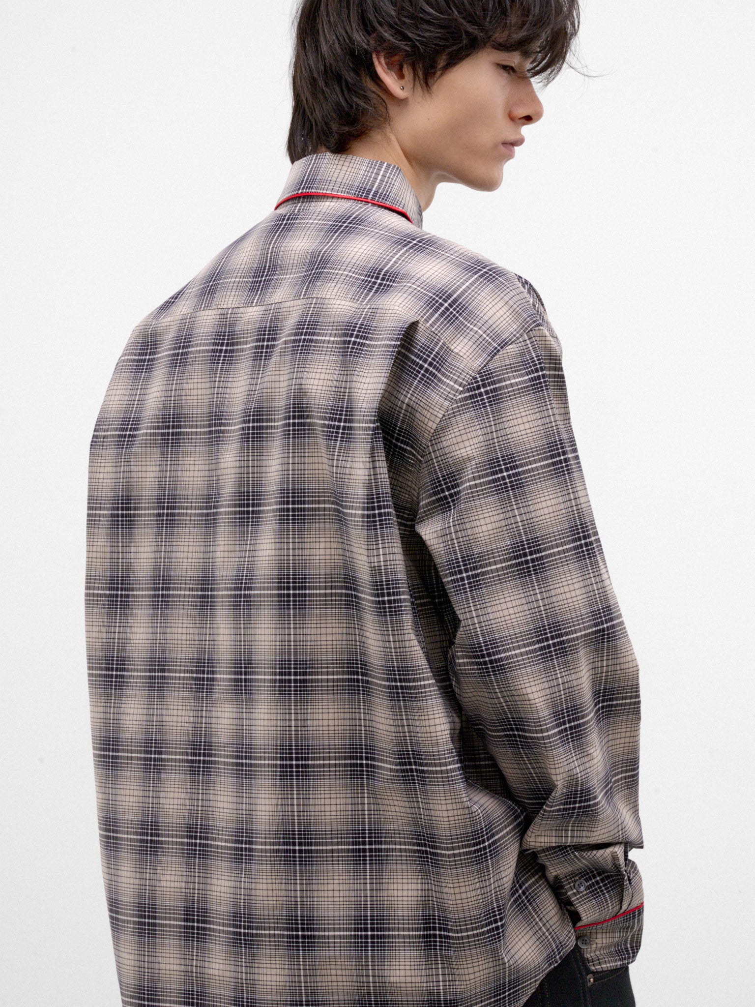 Black Check Cotton Shirt (CUMU0394IS-UTC715-BLACK)