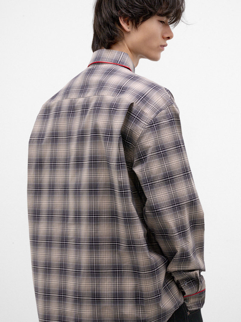 Black Check Cotton Shirt (CUMU0394IS-UTC715-BLACK)